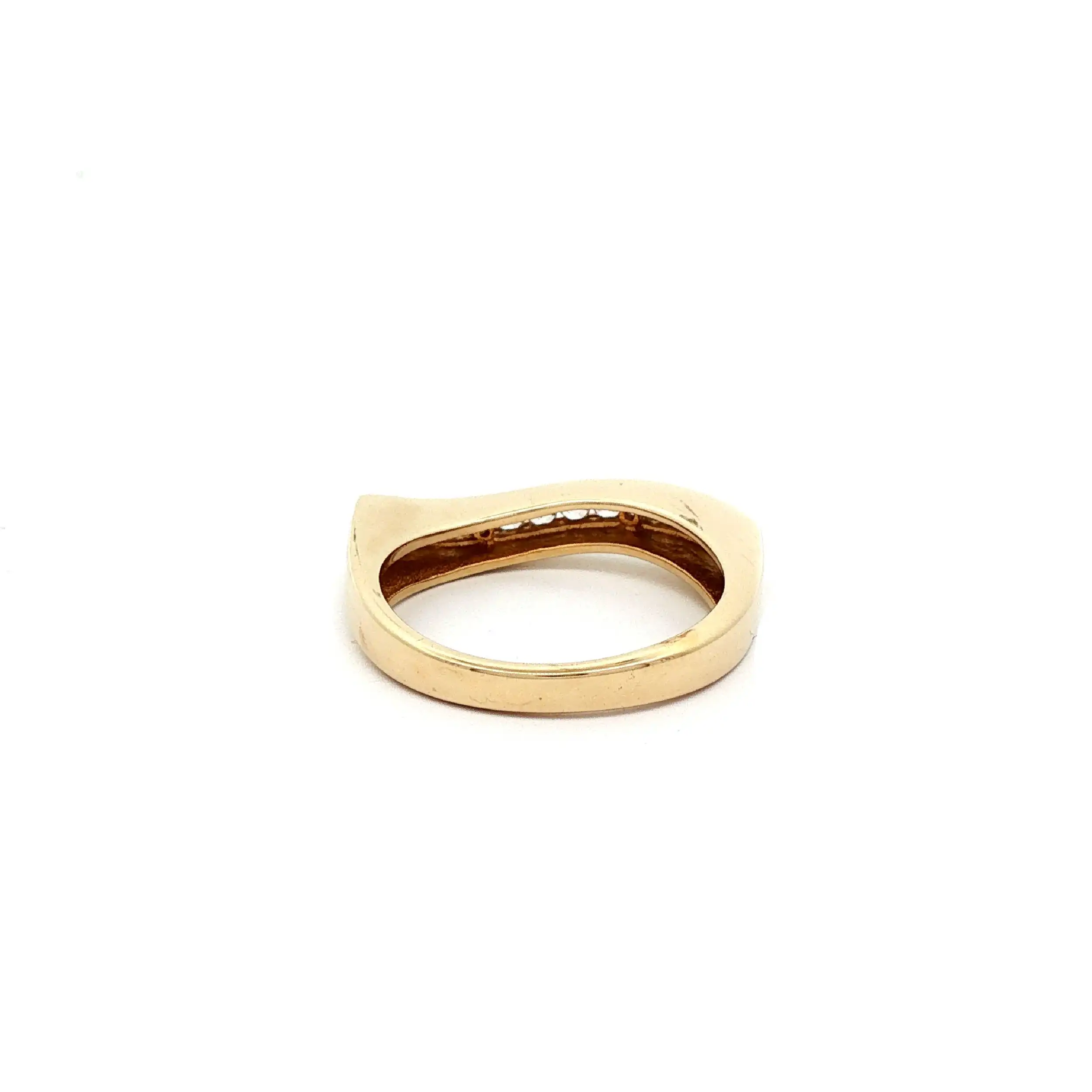 Ring Gelbgold mit Wellen-Muster mit Zirkonia