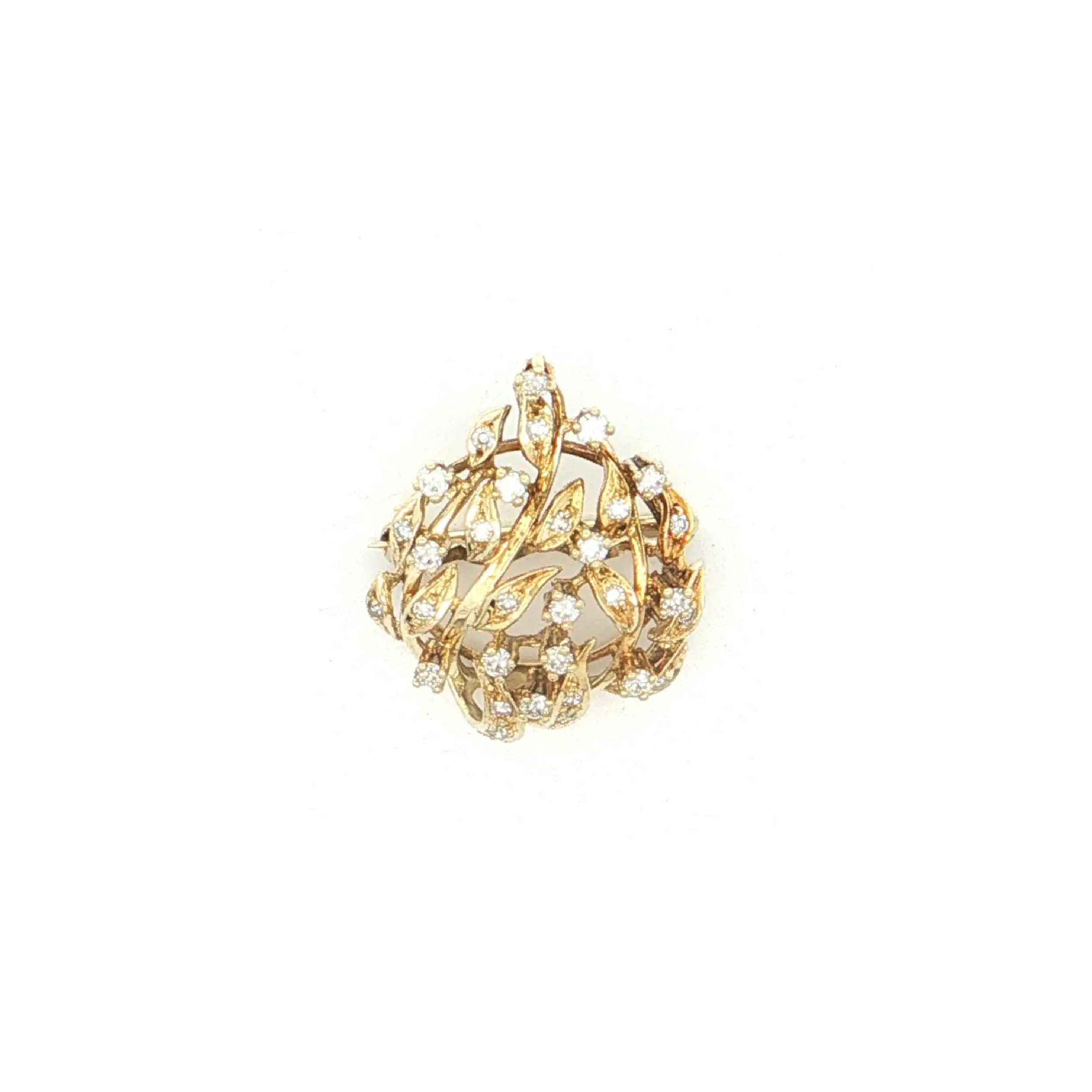 Brosche Gelbgold mit Brillanten und Diamanten Brosche Gelbgold mit Brillanten und Diamanten