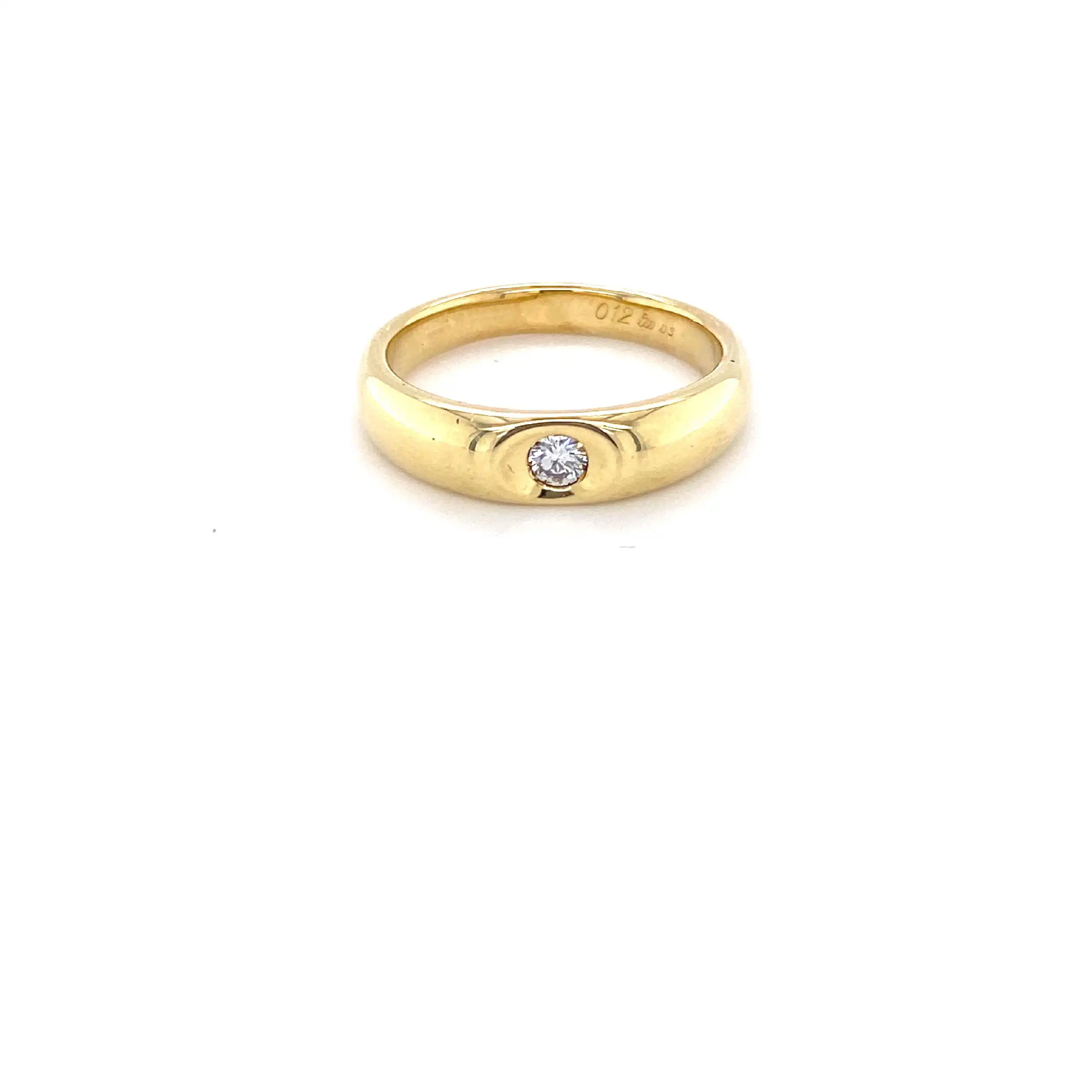 Ring Gelbgold mit Brillant, graviert mit 0,12ct Ring Gelbgold mit Brillant, graviert mit 0,12ct