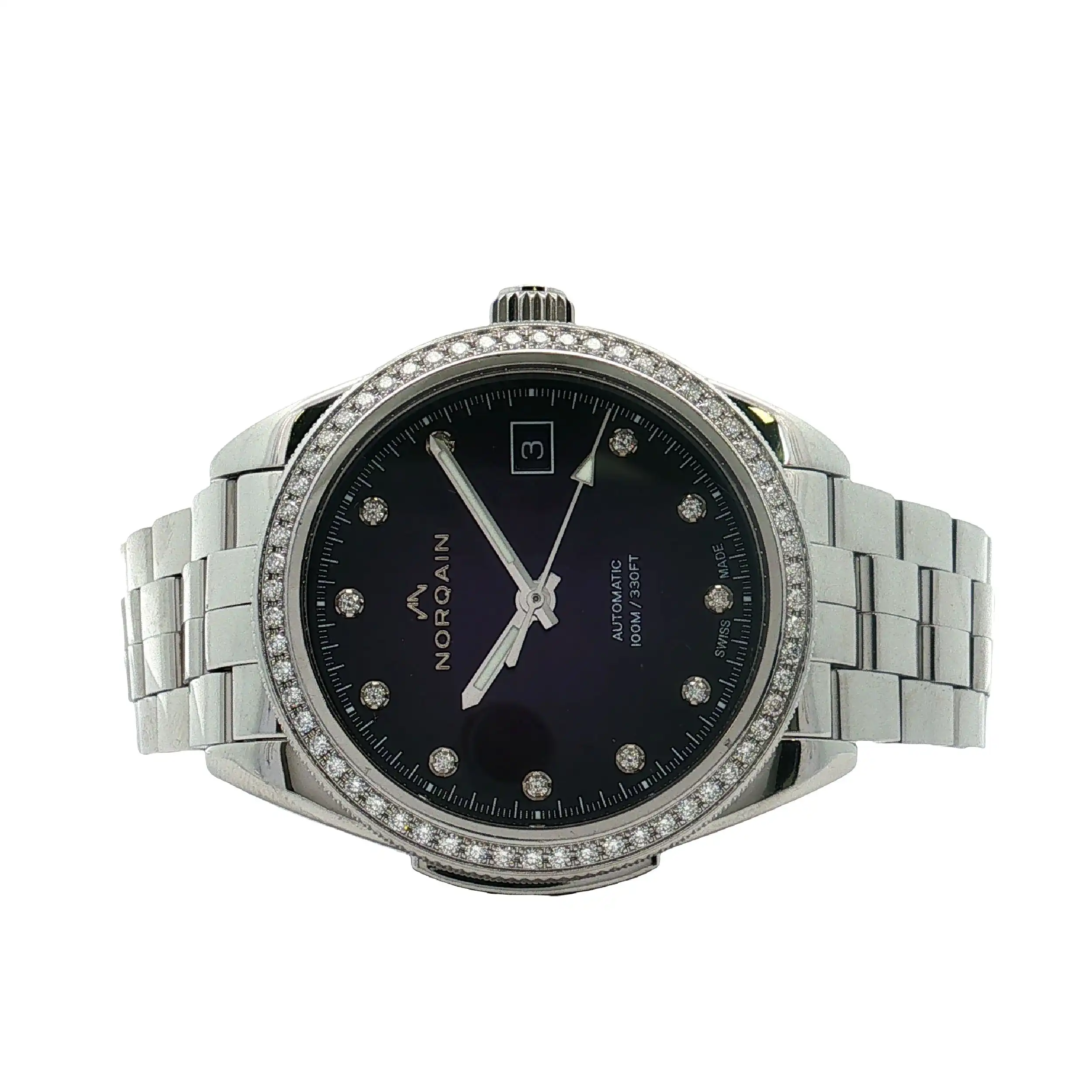 Herrenuhr Norqain Adventure Sport 37 mm mit Brillantzifferblatt