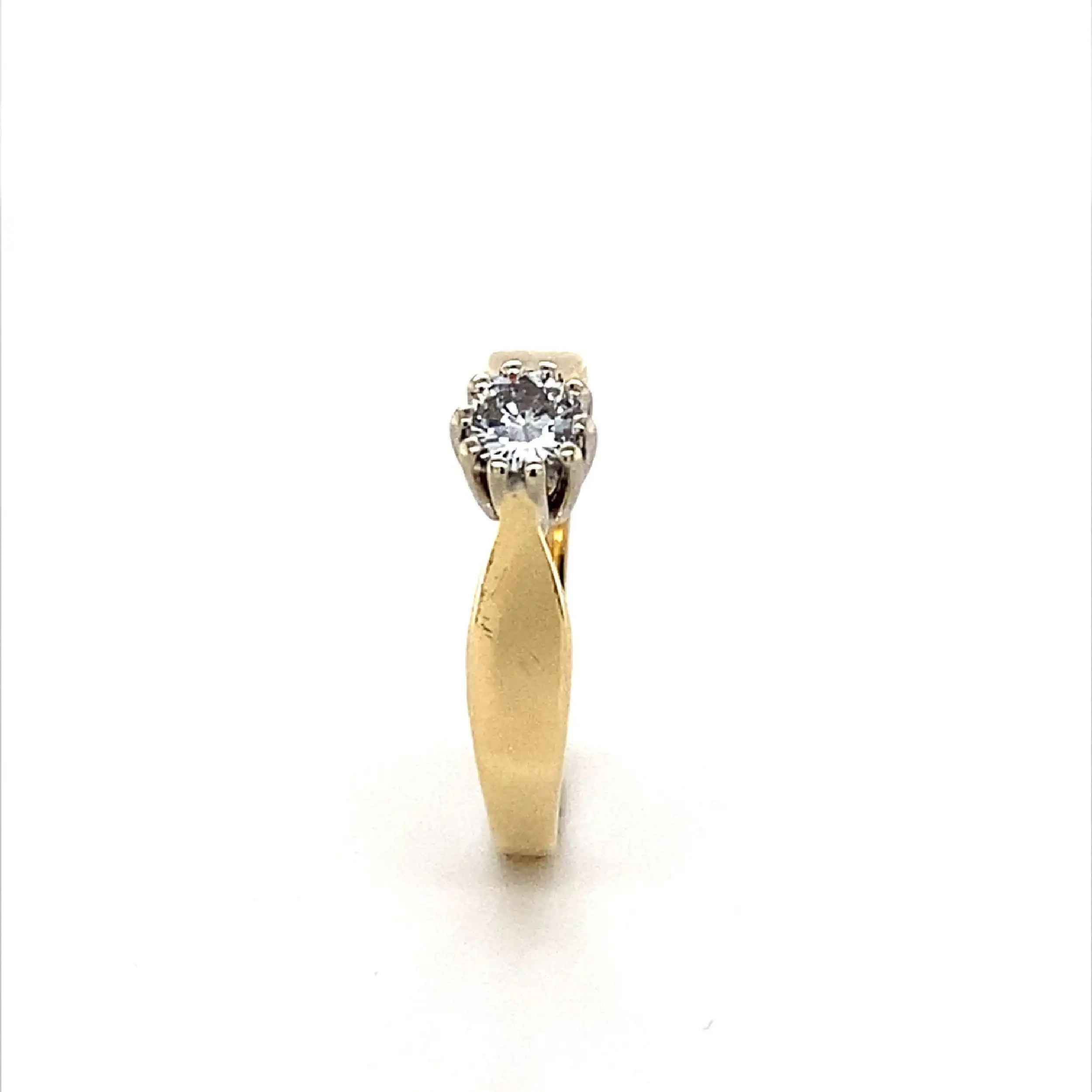 Ring Bicolor mit Brillant, graviert mit 0,21ct Ring Bicolor mit Brillant, graviert mit 0,21ct