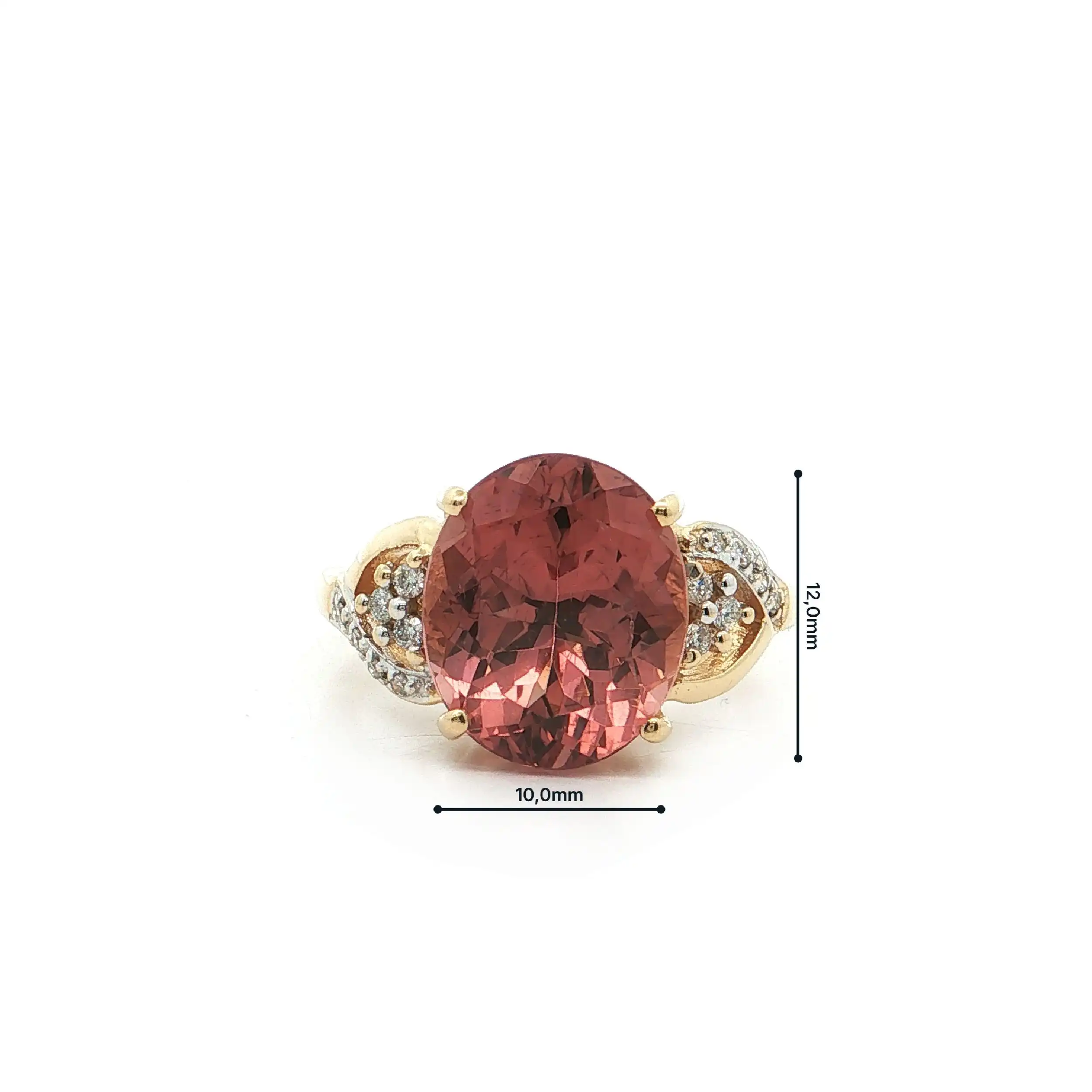 Ring Bicolor mit rotem Apatit, Brillanten und Diamanten mit Expertise von Amayani