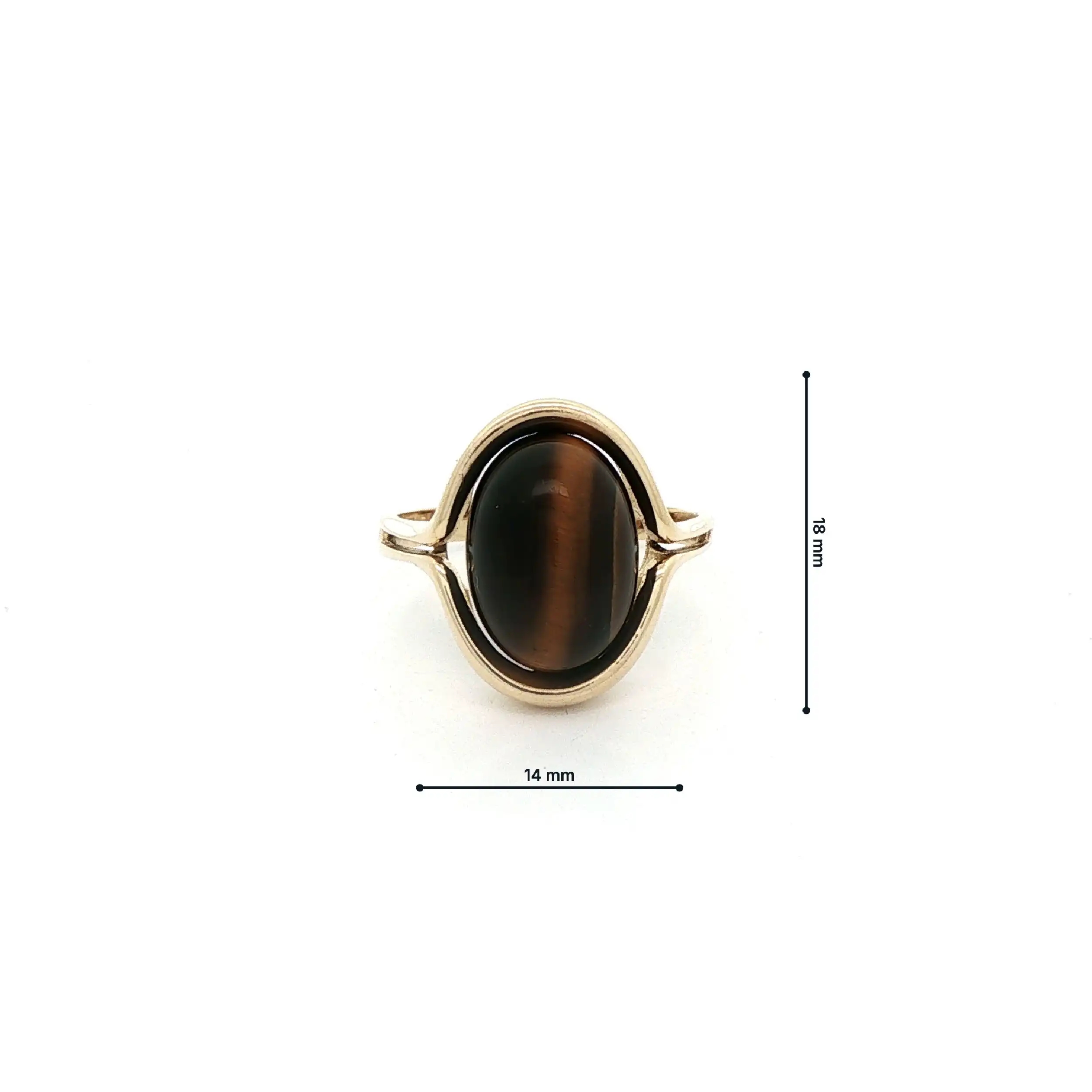 Ring Gelbgold mit Tigerauge