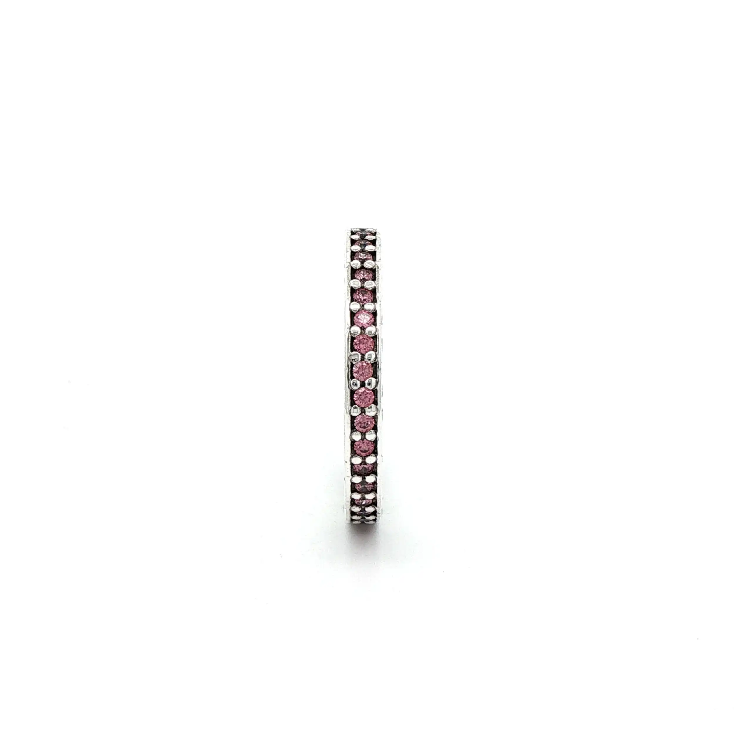 Memoryring Silber mit pinken Farbsteinen