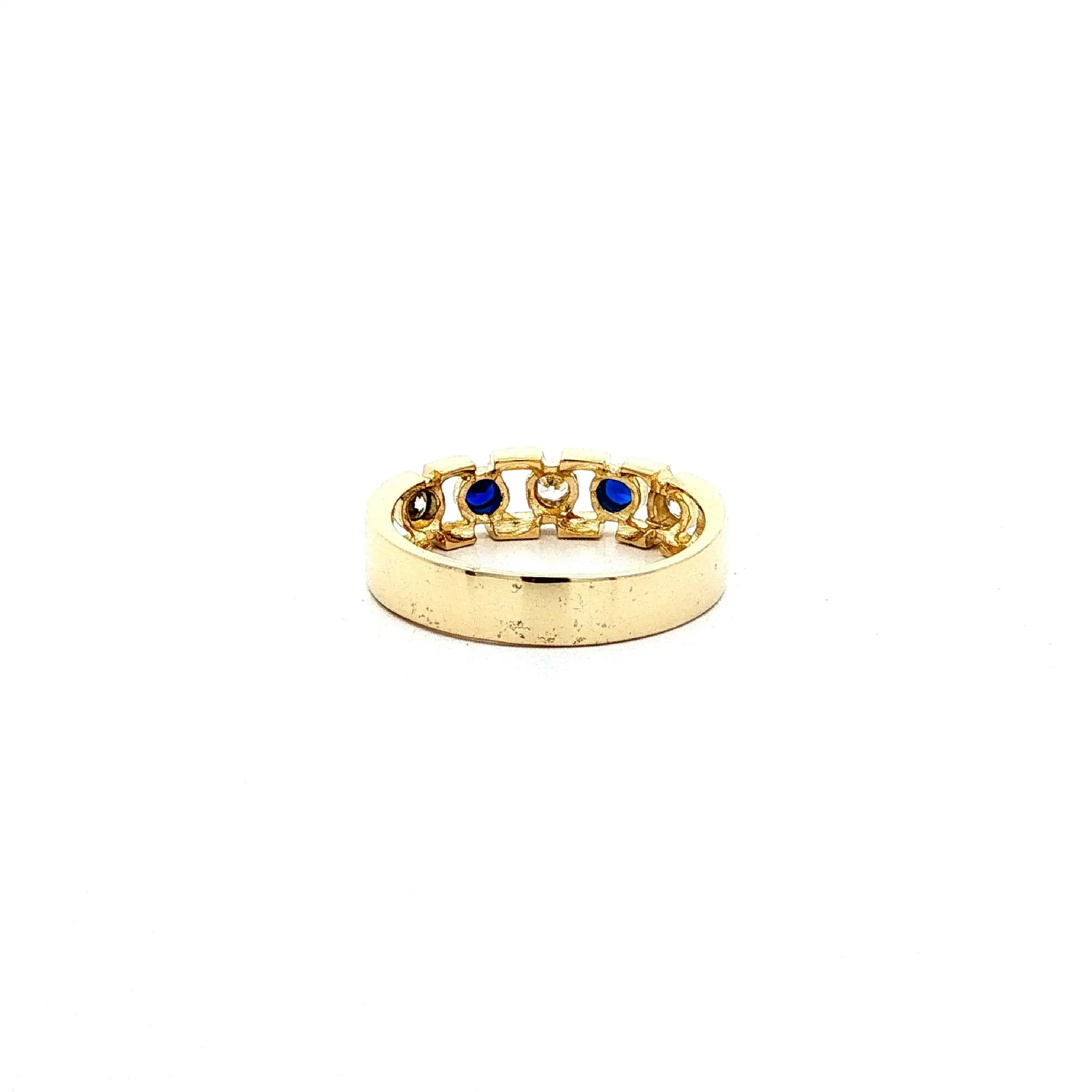 Ring Gelbgold mit blauen Farbsteinen & Zirkonia Ring Gelbgold mit blauen Farbsteinen & Zirkonia