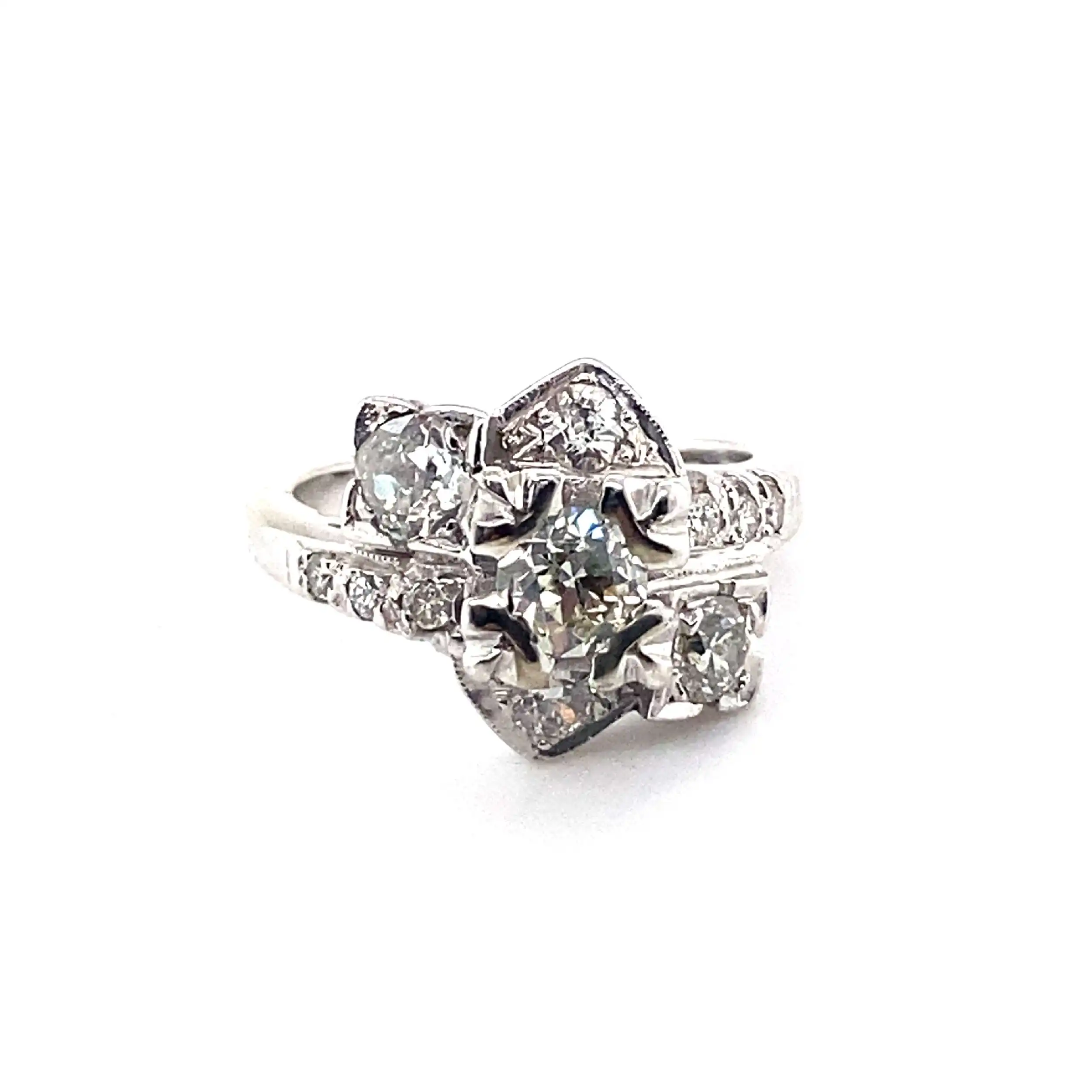 Ring Weißgold mit Brillanten im Altschliff