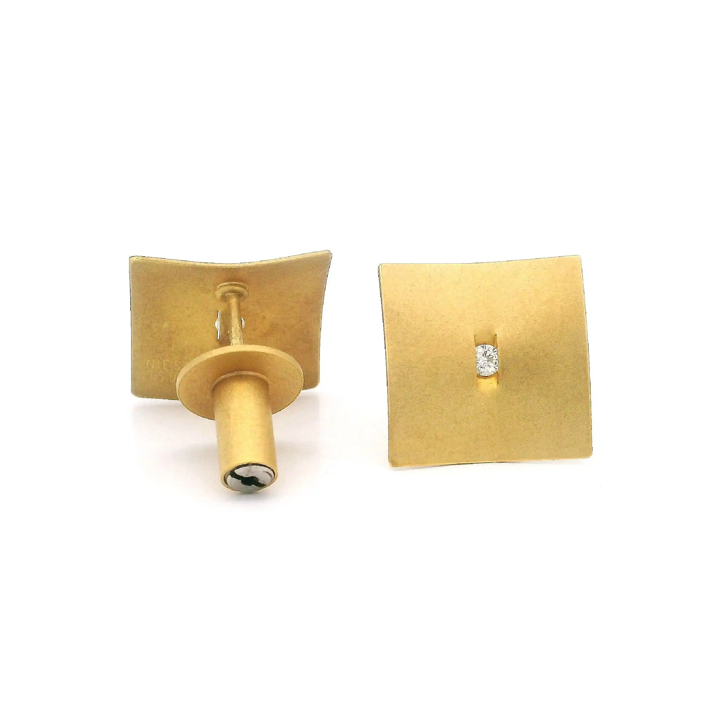 Paar Ohrstecker Gelbgold Niessing Segel mit Brillanten und Stoppern Paar Ohrstecker Gelbgold Niessing Segel mit Brillanten und Stoppern