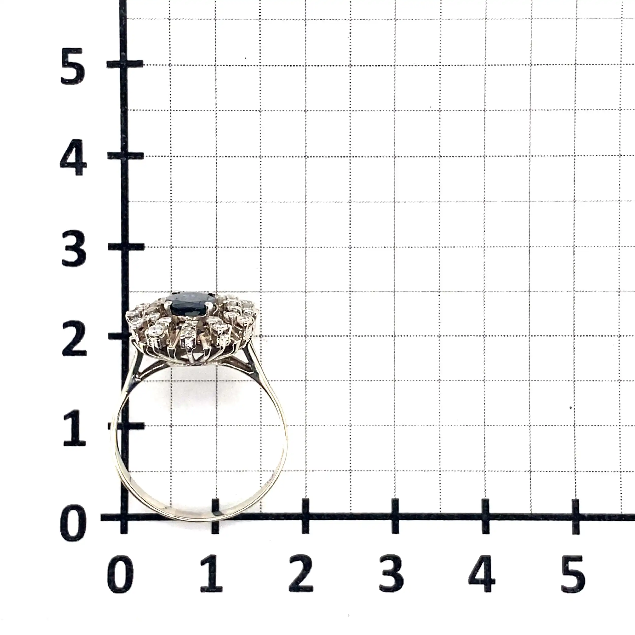 Ring Weißgold mit Diamanten und Saphir