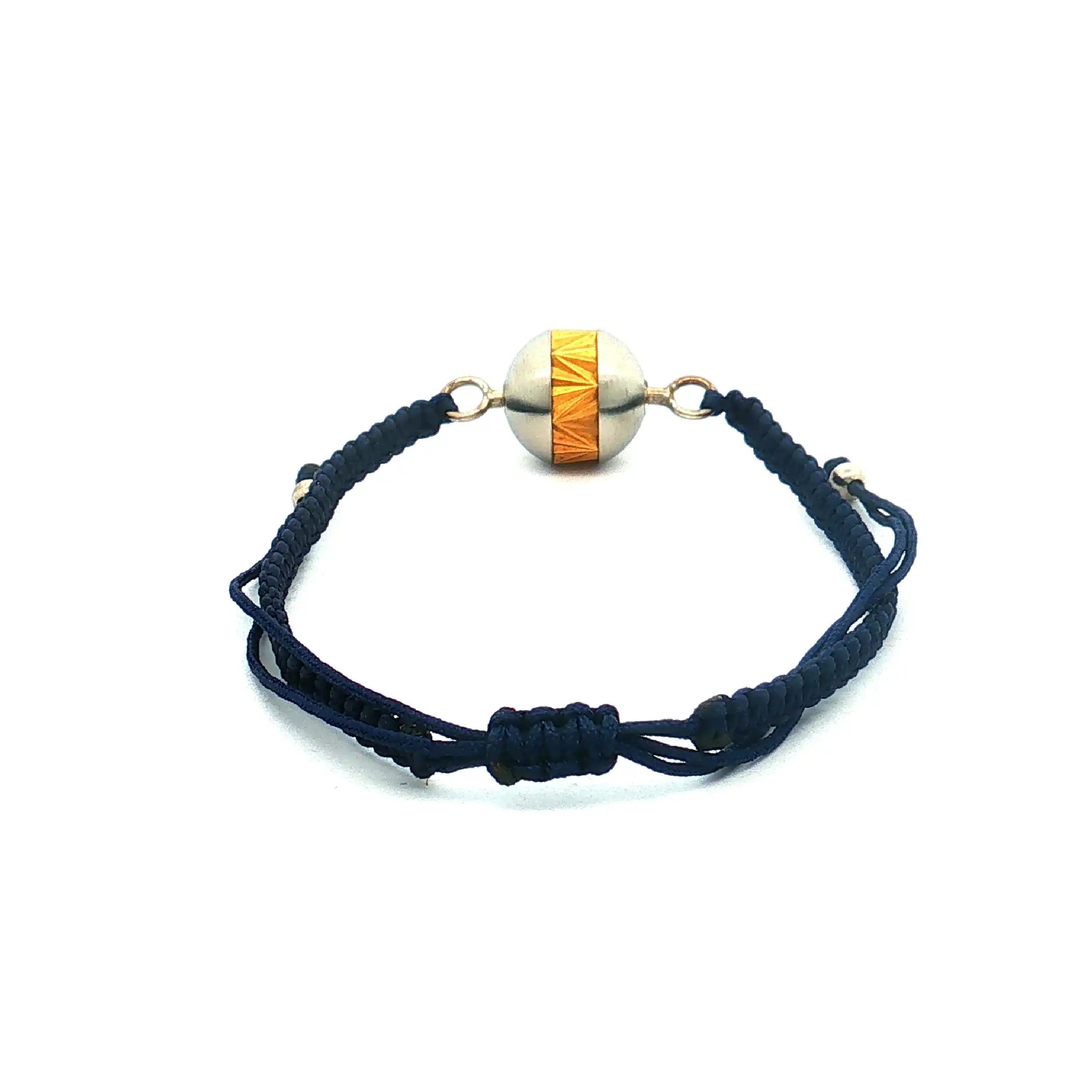 Stoffarmband mit Perlschloss Silber teilvergoldet vergoldet