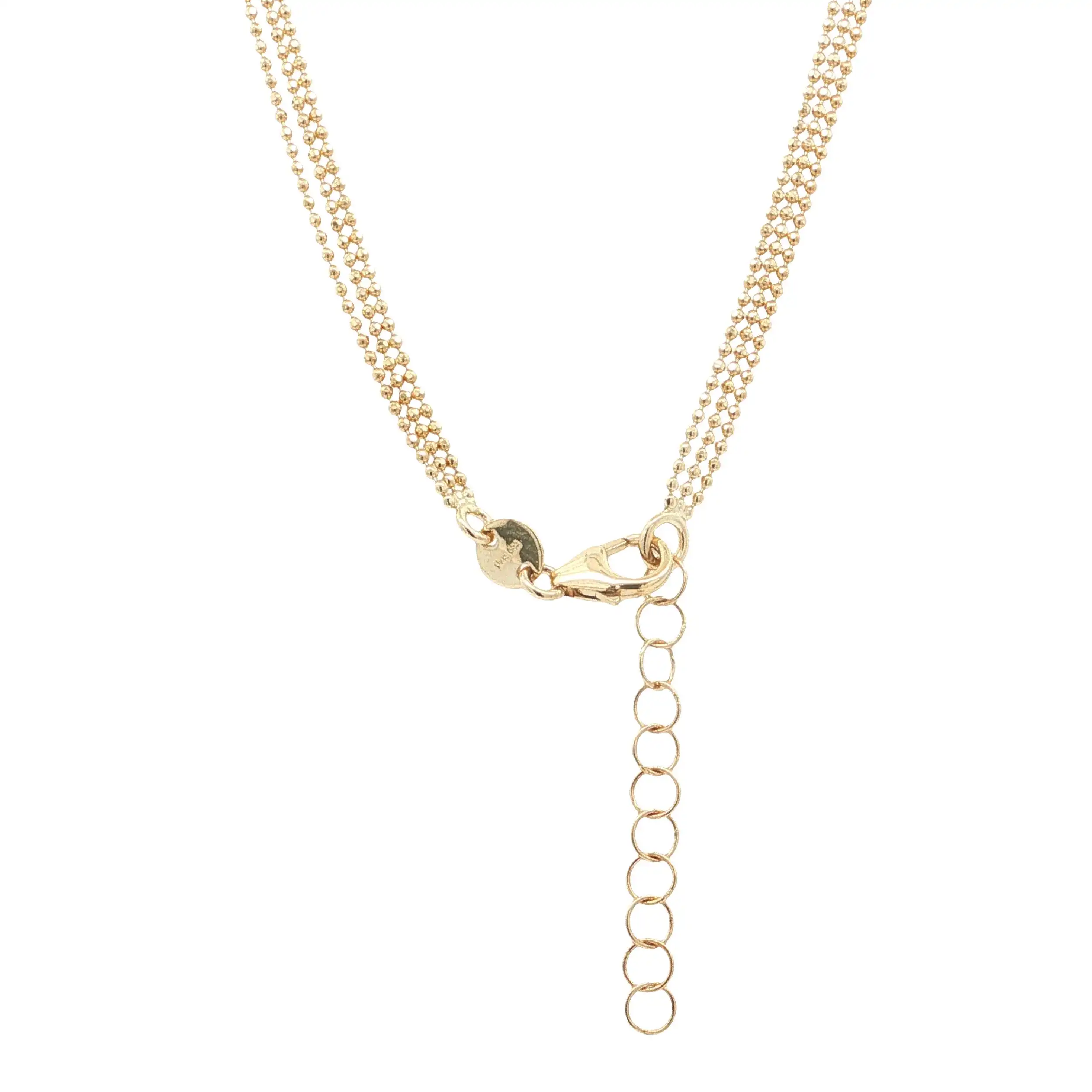 Kügelchenkette Gelbgold diamantiert dreireihig