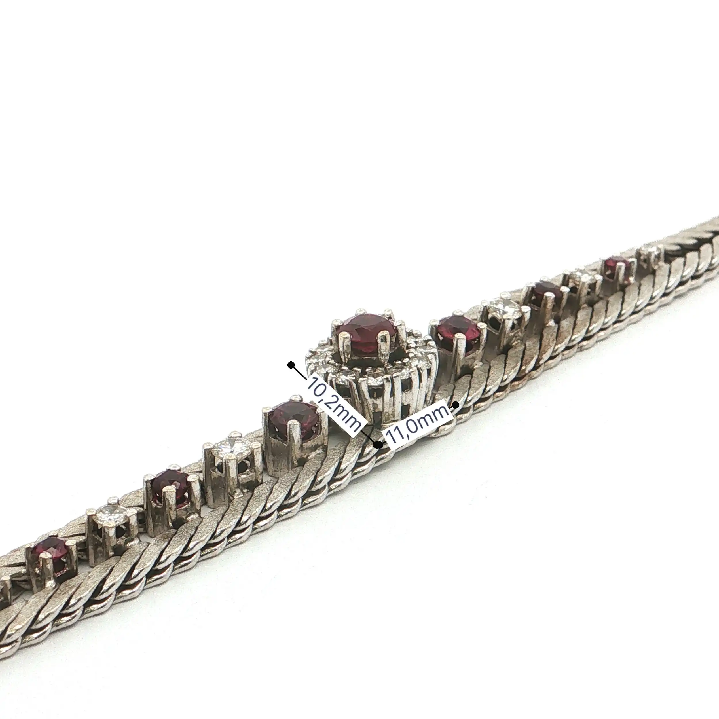 Armband Weißgold mit Brillanten und Rubinen