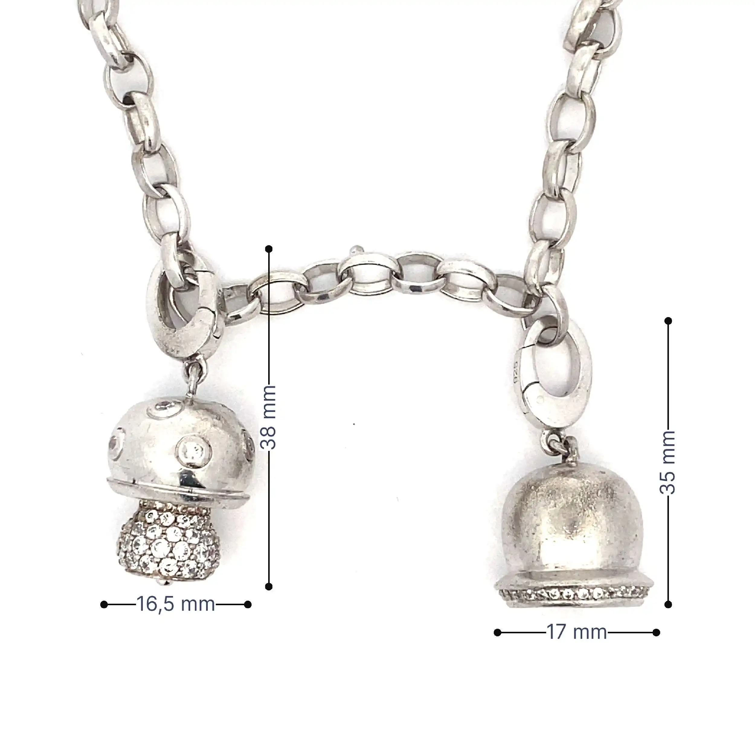 Silberarmband mit 3 Charms Jette