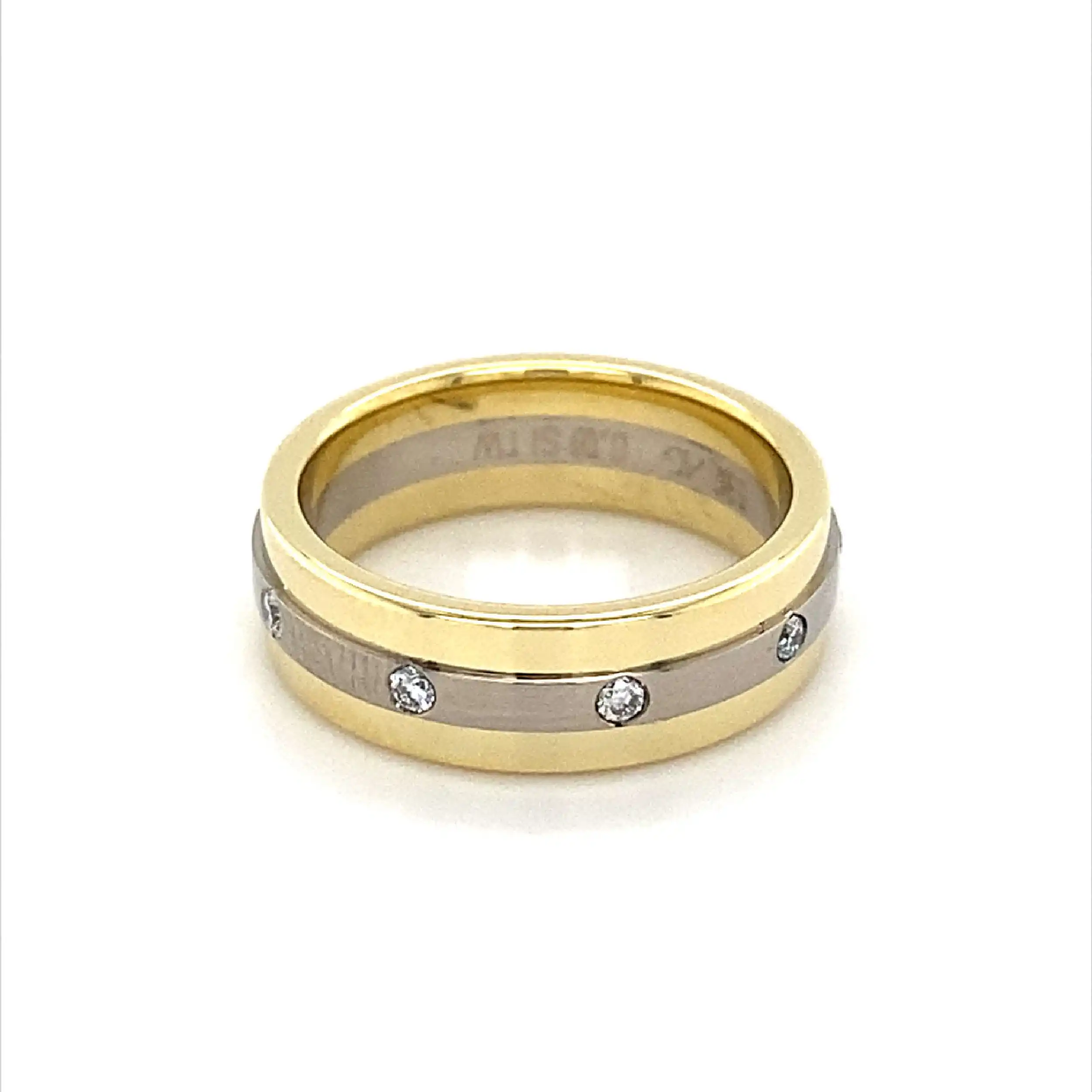 Ring Bicolor mit Brillanten mit 0,18ct graviert Ring Bicolor mit Brillanten mit 0,18ct graviert