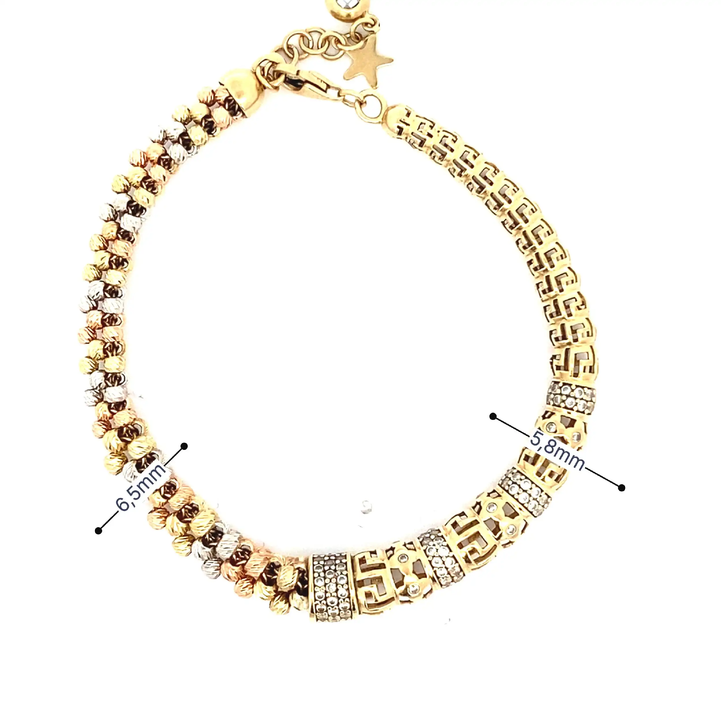 Armband Tricolor mit Zirkonia Armband Tricolor mit Zirkonia
