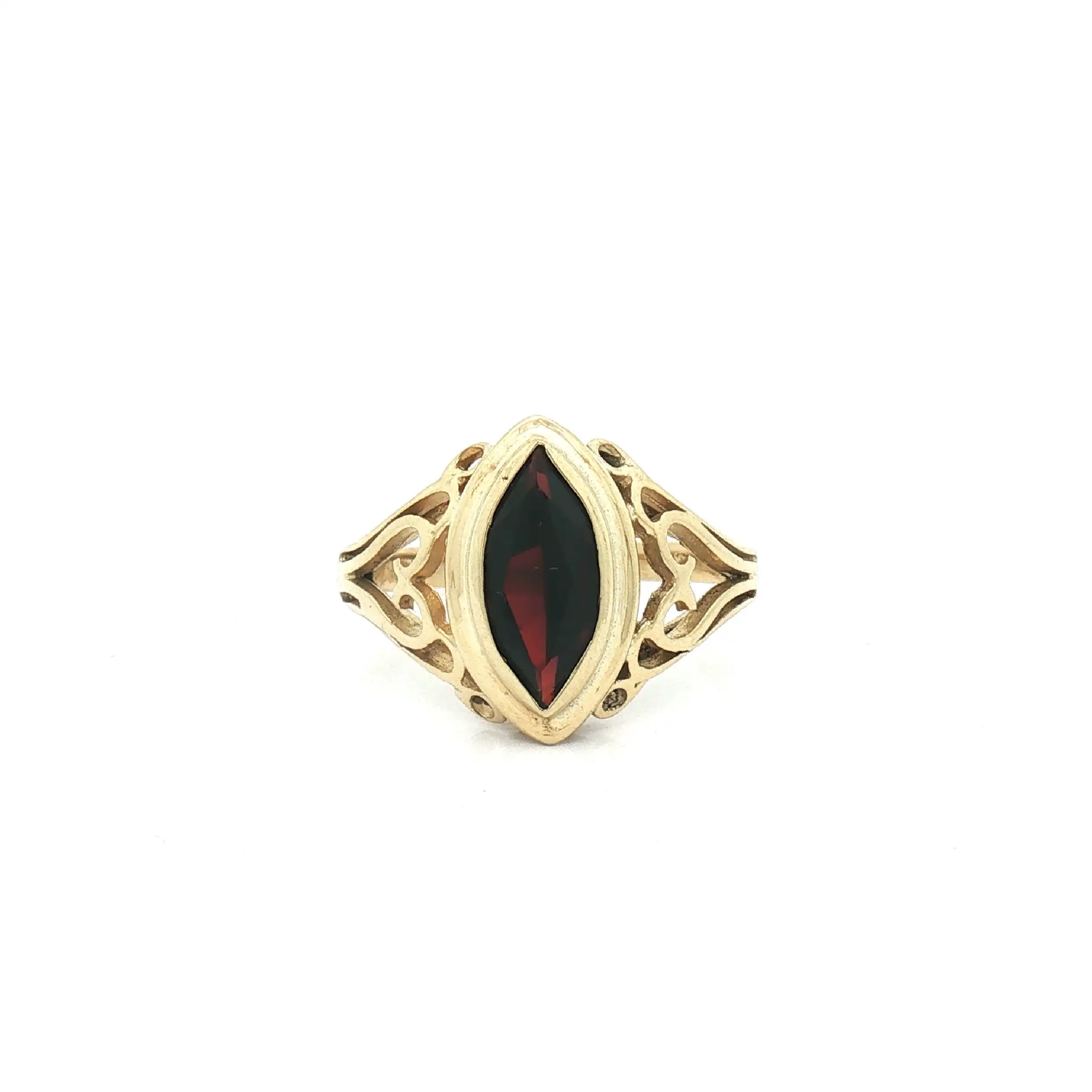 Ring Gelbgold mit rotem Farbstein