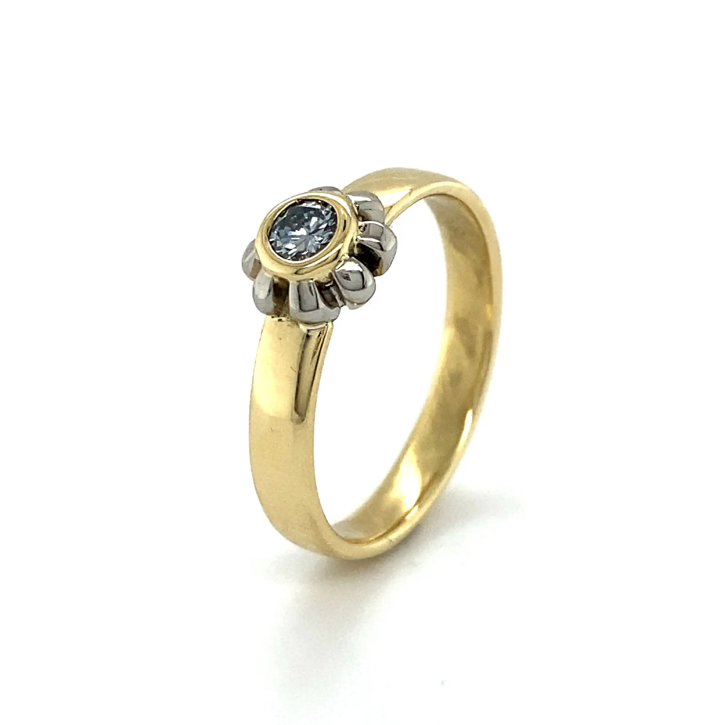 Ring Bicolor mit Solitärbrillant Ring Bicolor mit Solitärbrillant