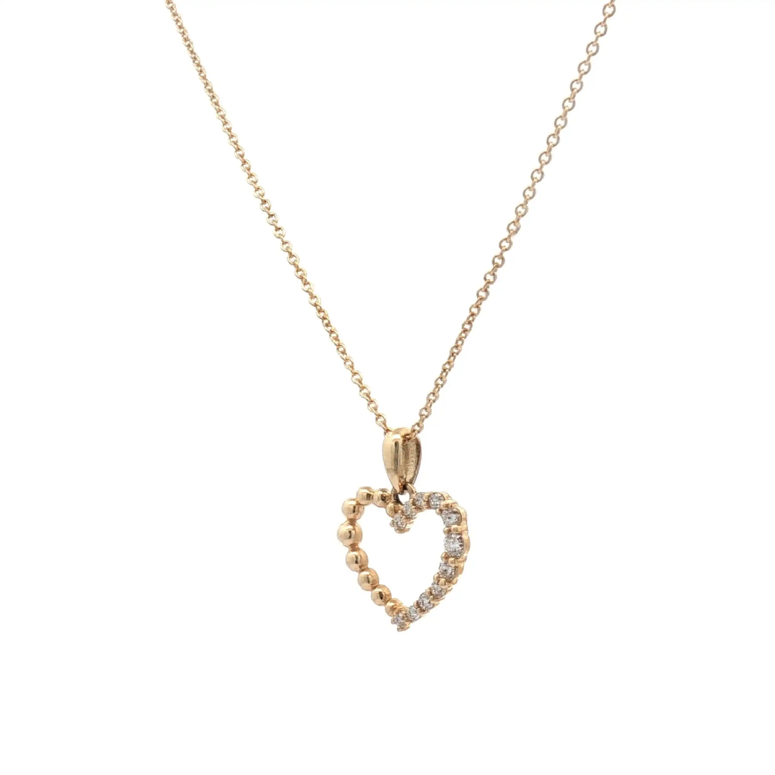 Kette Gelbgold mit Herzanhänger mit Brillanten