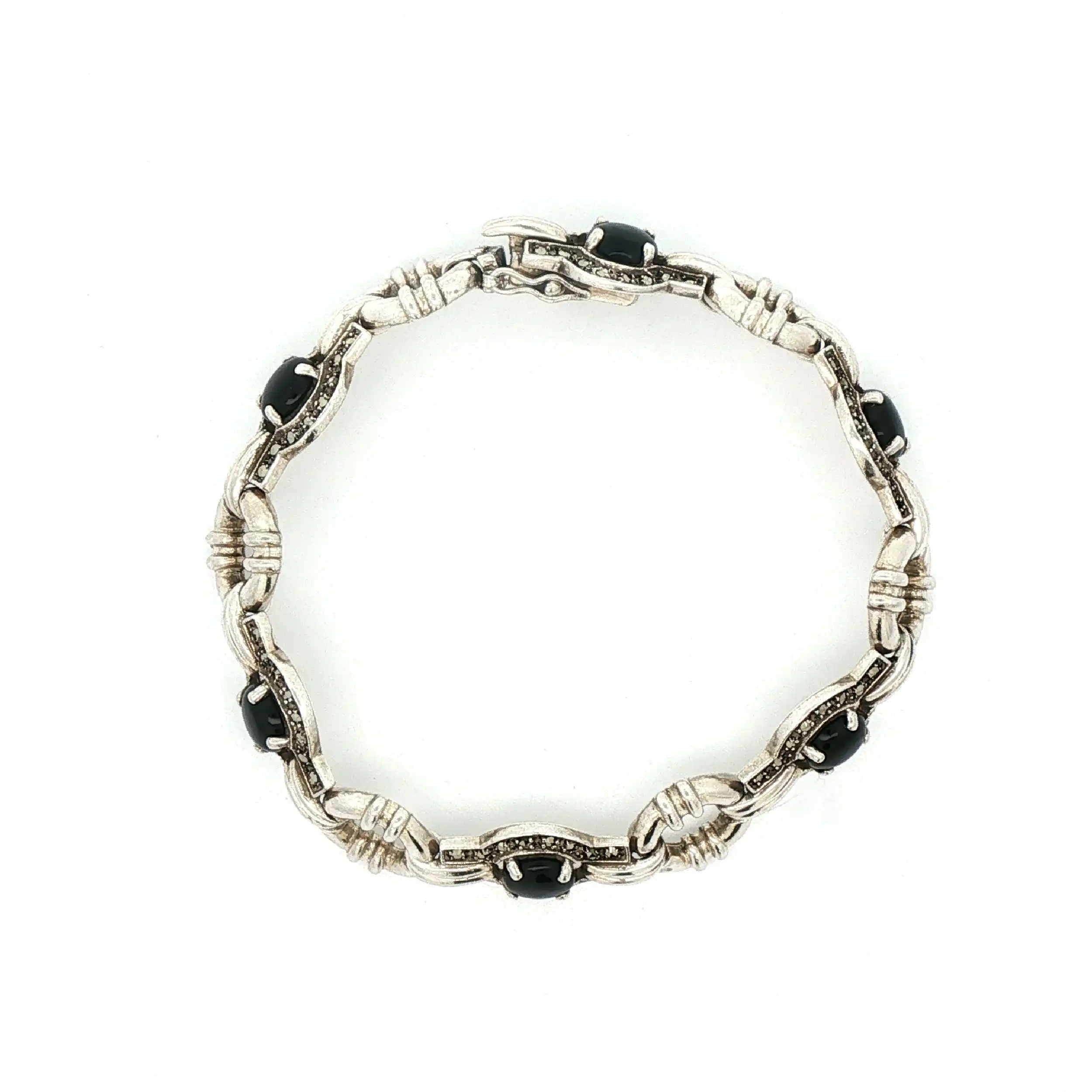 Armband Silber mit schwarzen Steinen