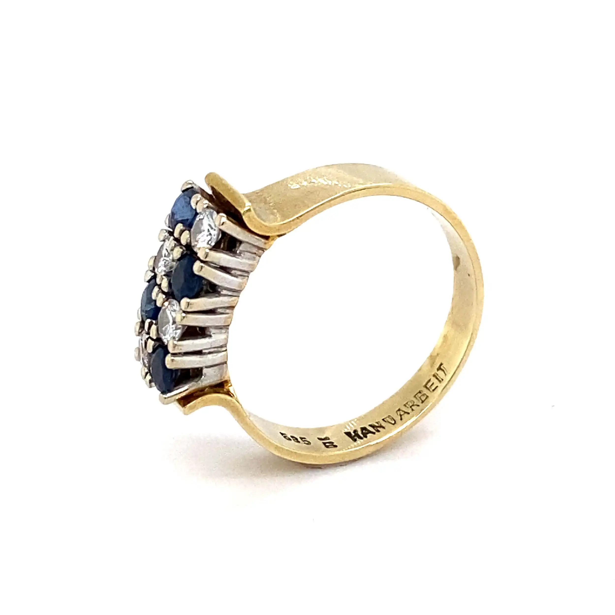 Ring Bicolor mit Brillanten und blauen Farbsteinen Ring Bicolor mit Brillanten und blauen Farbsteinen