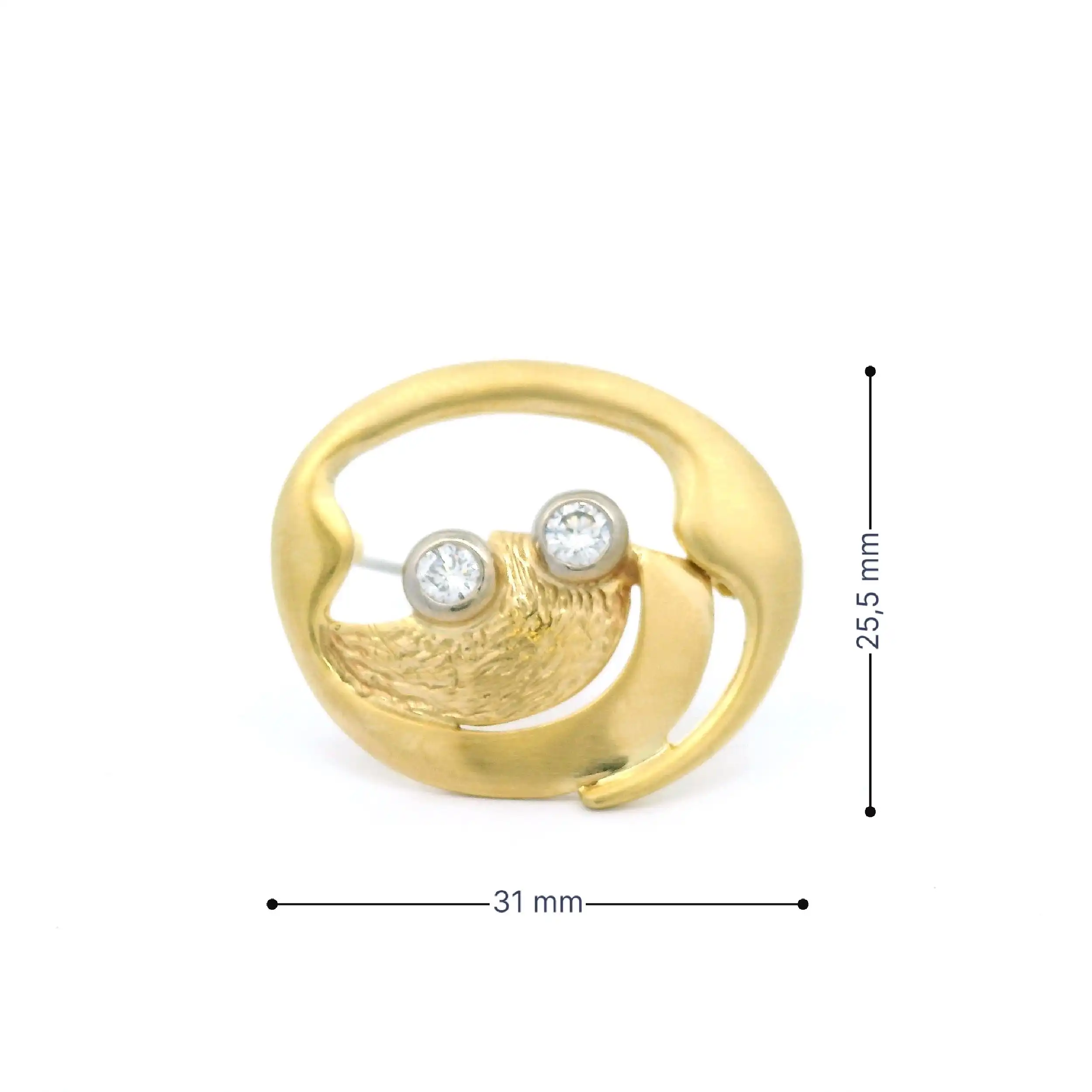 Brosche Bicolor mit Brillanten Brosche Bicolor mit Brillanten