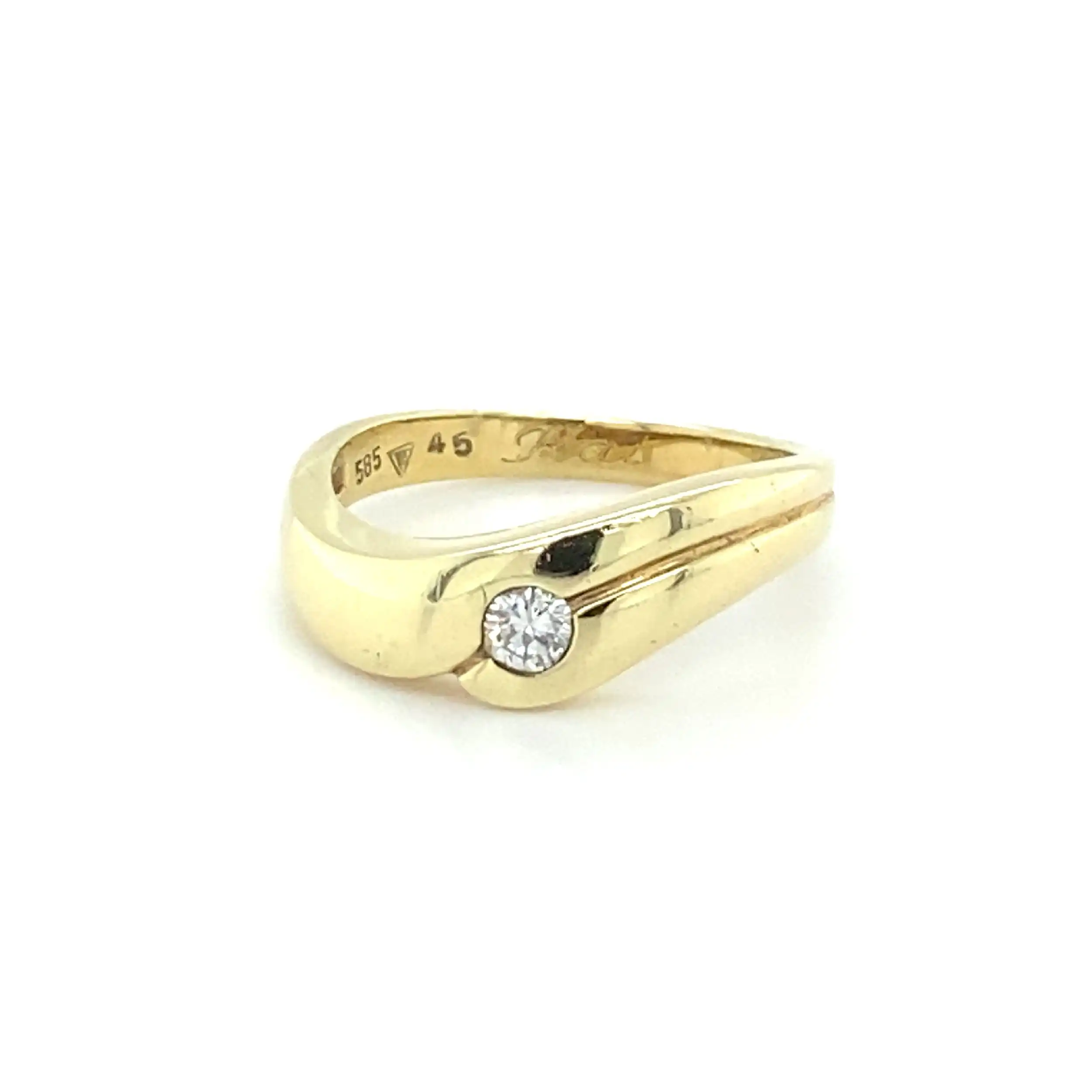 Ring Gelbgold mit Brillant Solitär Ring Gelbgold mit Brillant Solitär