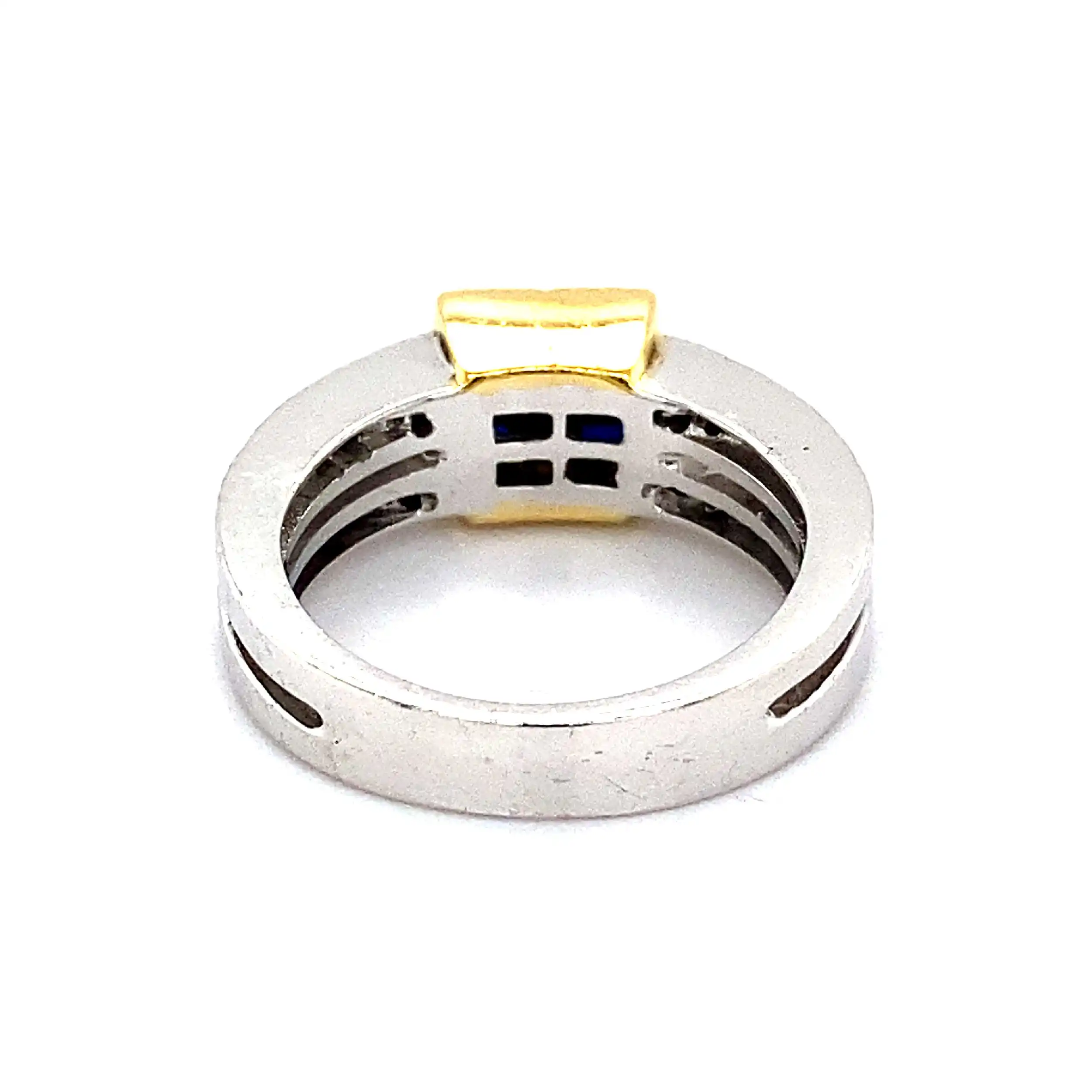 Ring Bicolor mit Brillanten und blauen Farbsteinen Ring Bicolor mit Brillanten und blauen Farbsteinen