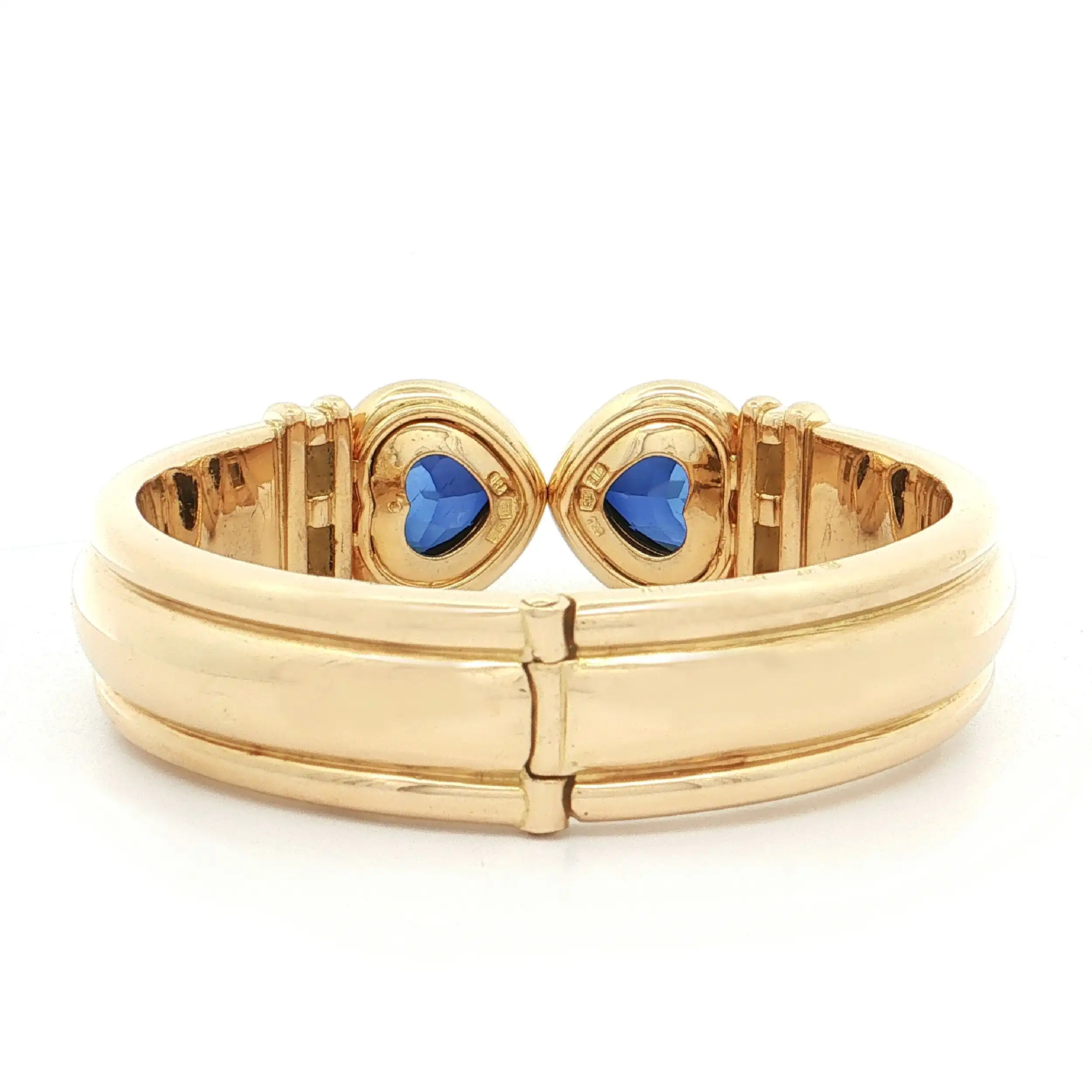 Armreif Gelbgold mit synthetischen Saphiren, Brillanten und Diamanten
