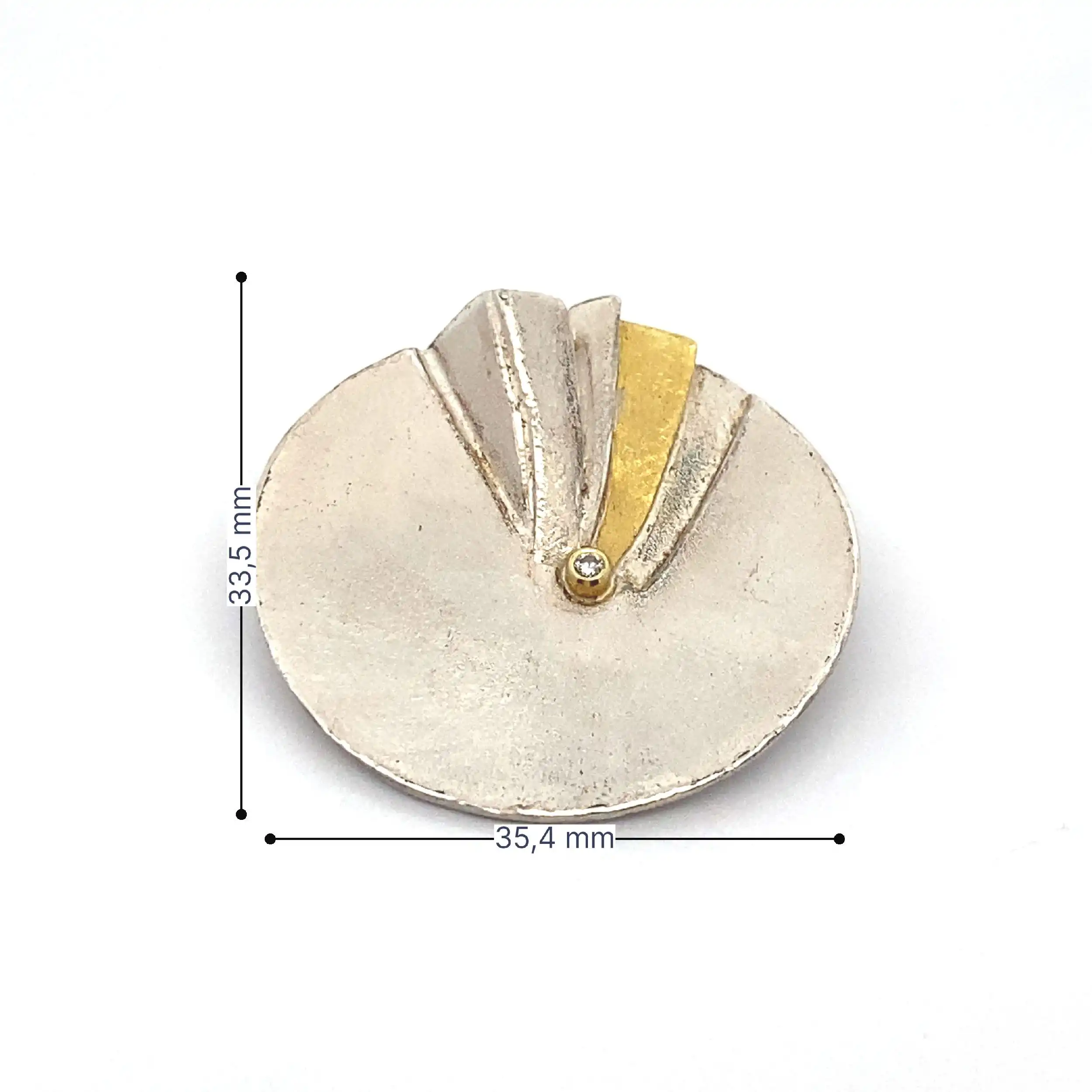 Anhänger/Nadel Silber/Gelbgold Atelier Reister Straubenhardt mit Brillant