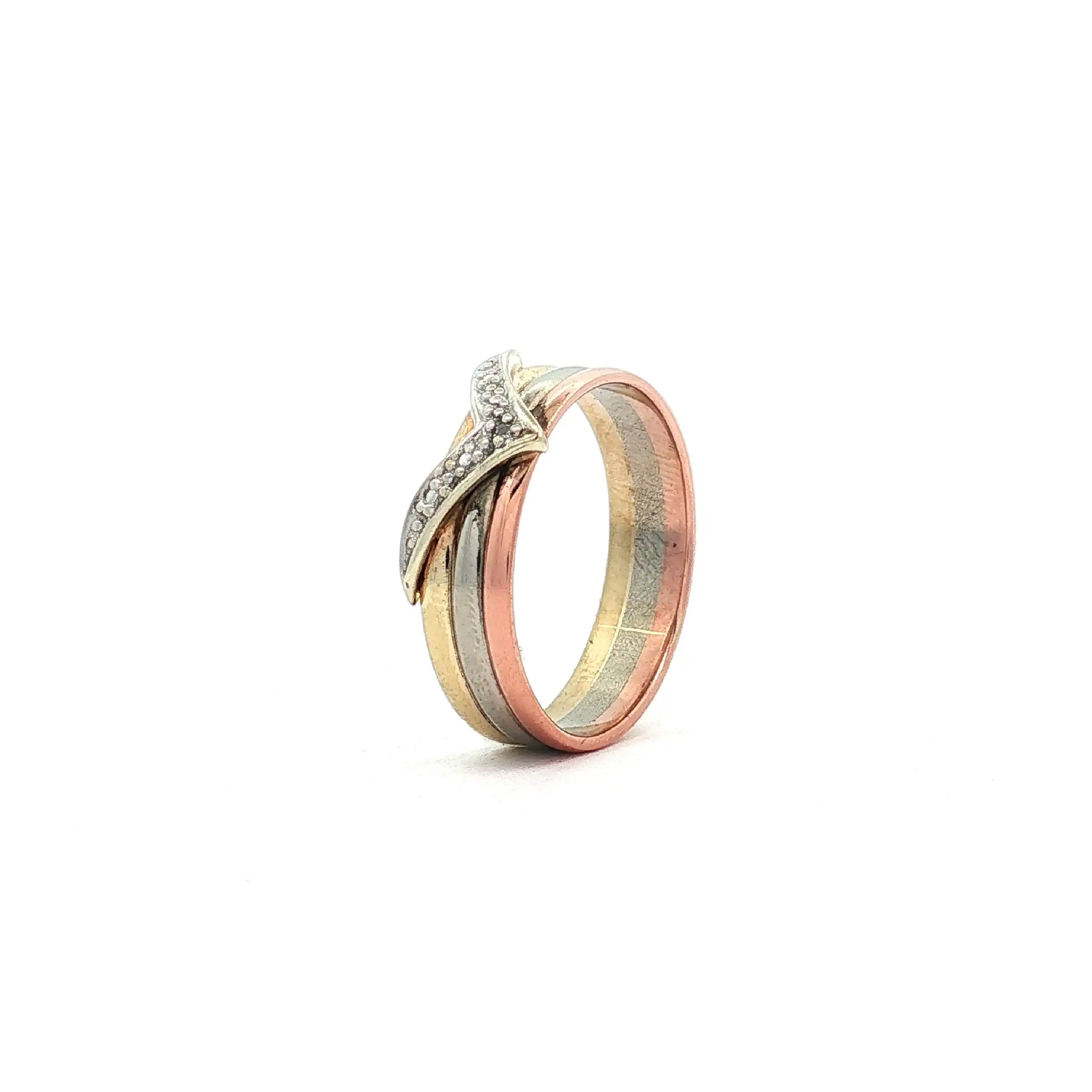 Ring Tricolor mit Diamant