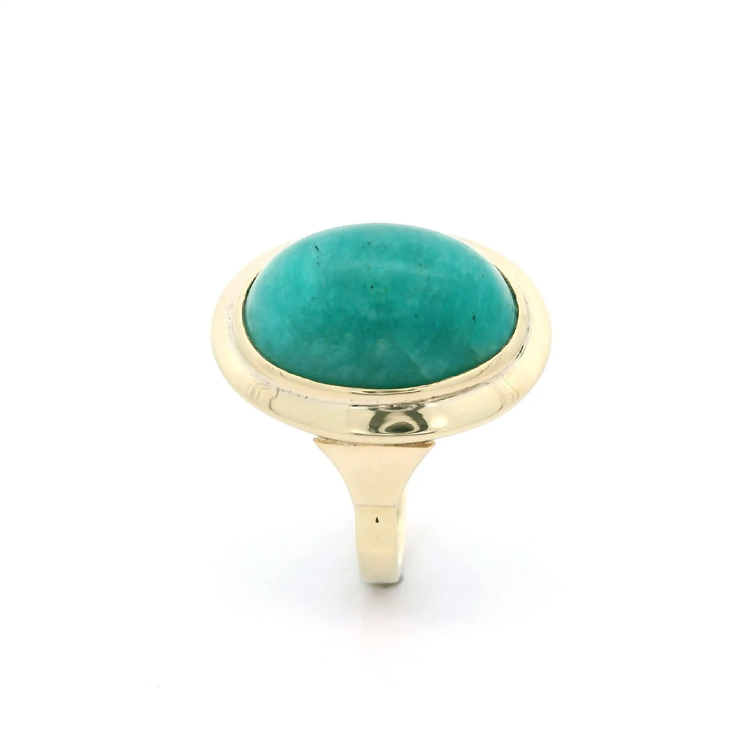 Ring Gelbgold Malachit Cabochon
