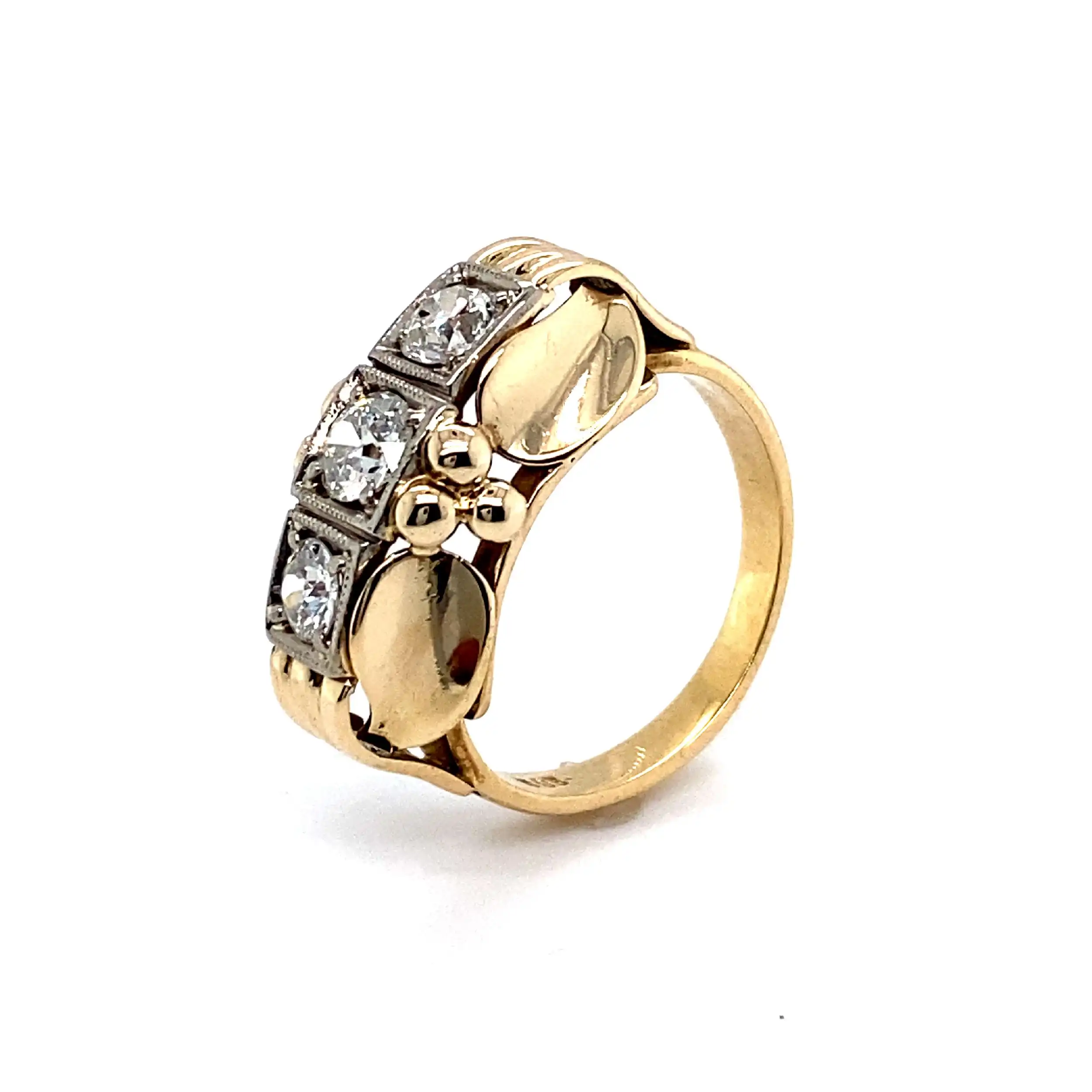 Ring Bicolor mit Altschliffdiamanten Ring Bicolor mit Altschliffdiamanten