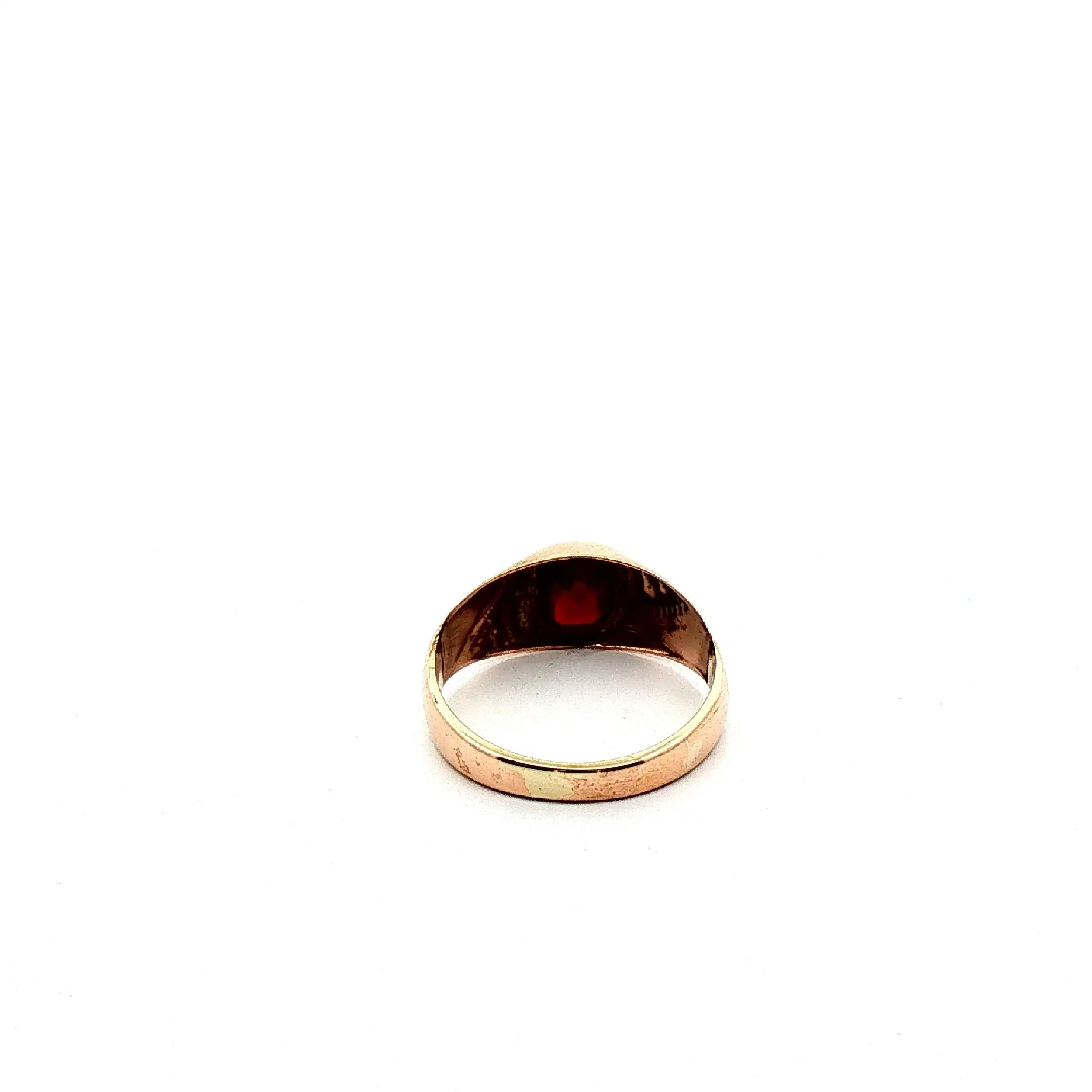 Ring Rotgold mit rotem Farbstein