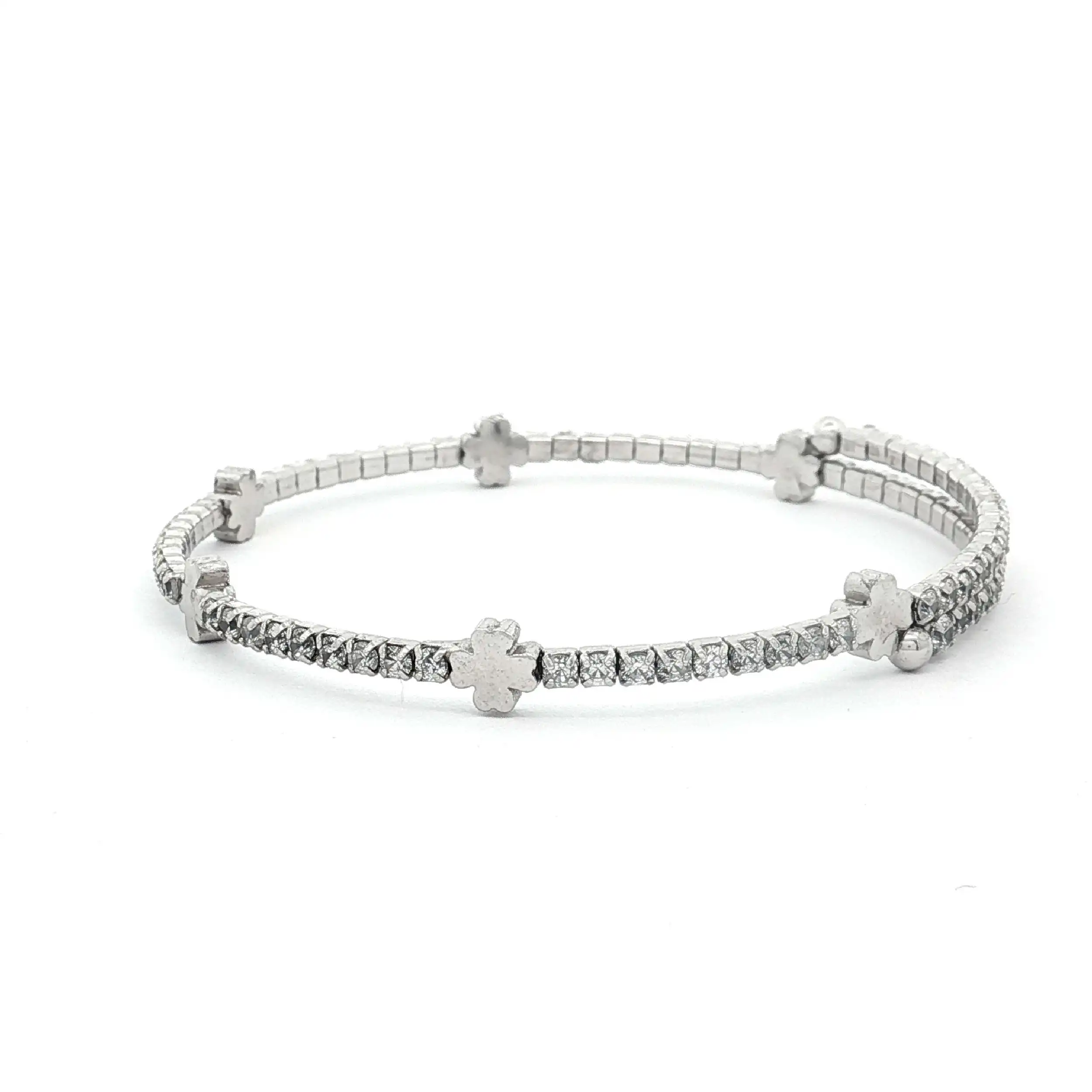 Armreif Silber Kreuze mit Zirkonia