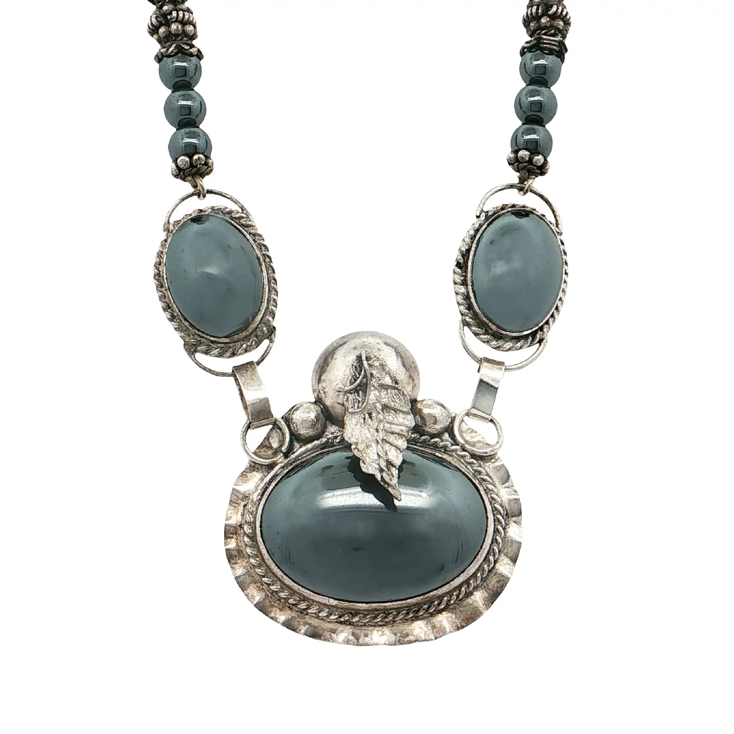 Collier Silber Vintage mit Hämatit