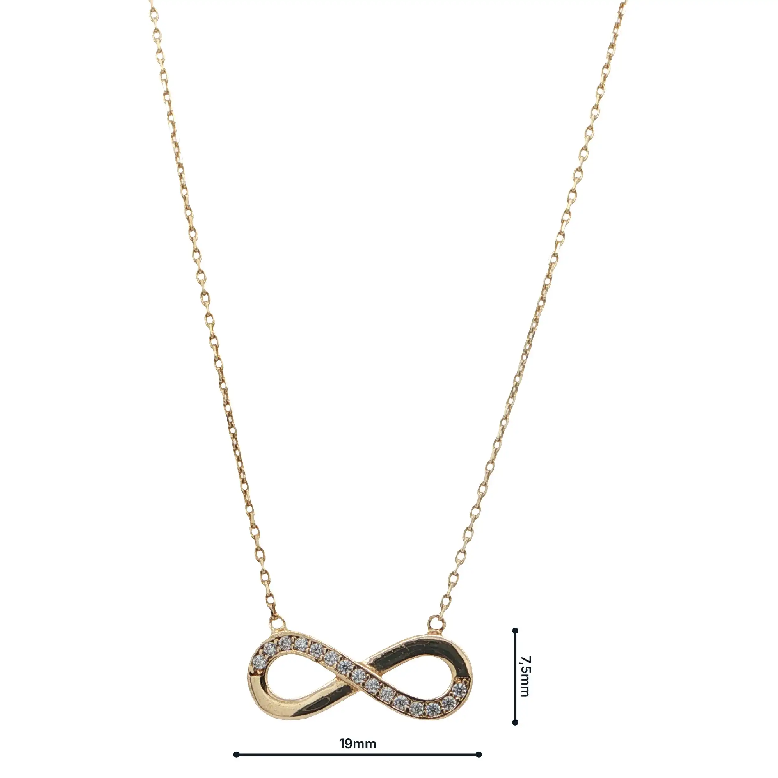 Collier Gelbgold "Infinity" mit Zirkonia
