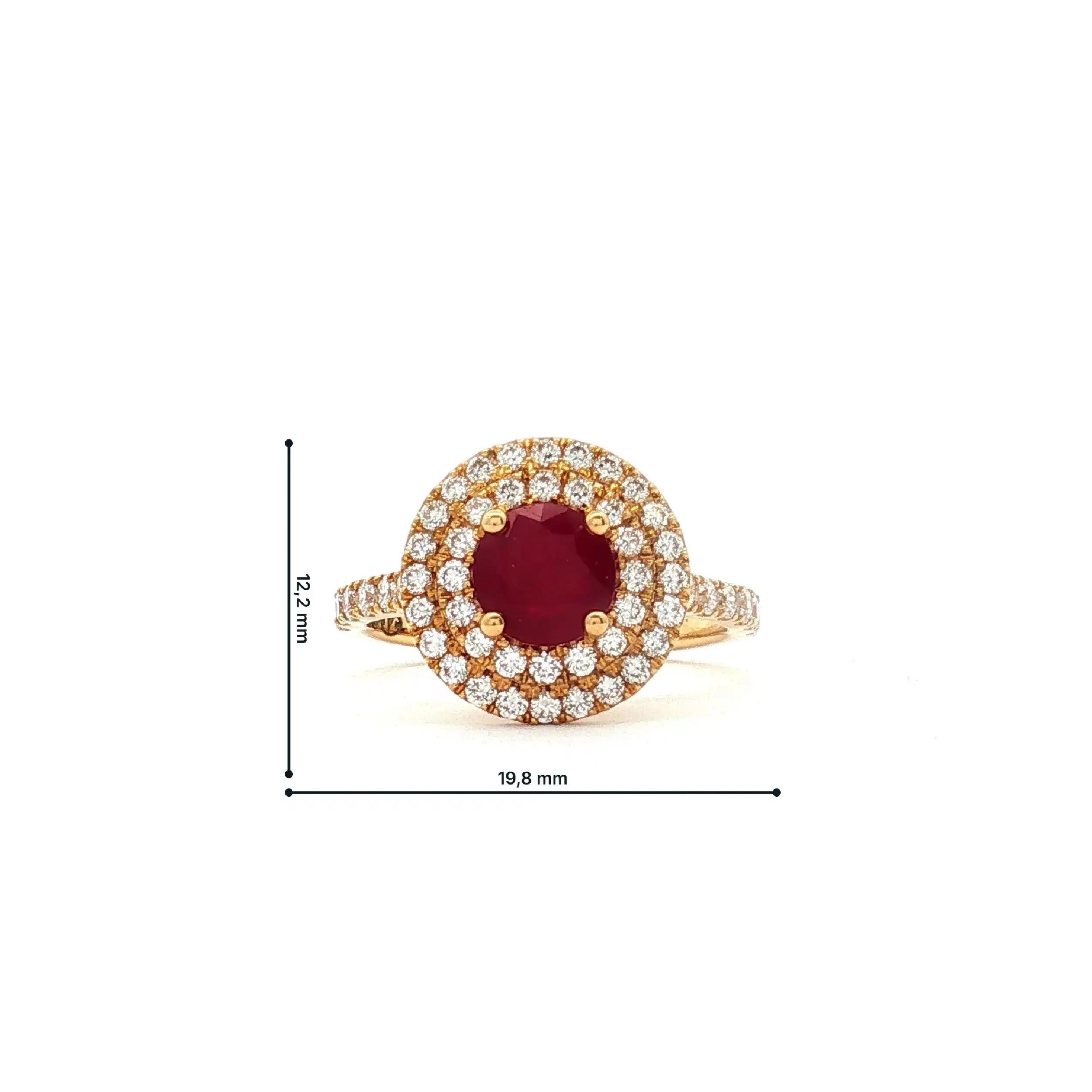 Ring Gelbgold mit Rubinen und Brillanten