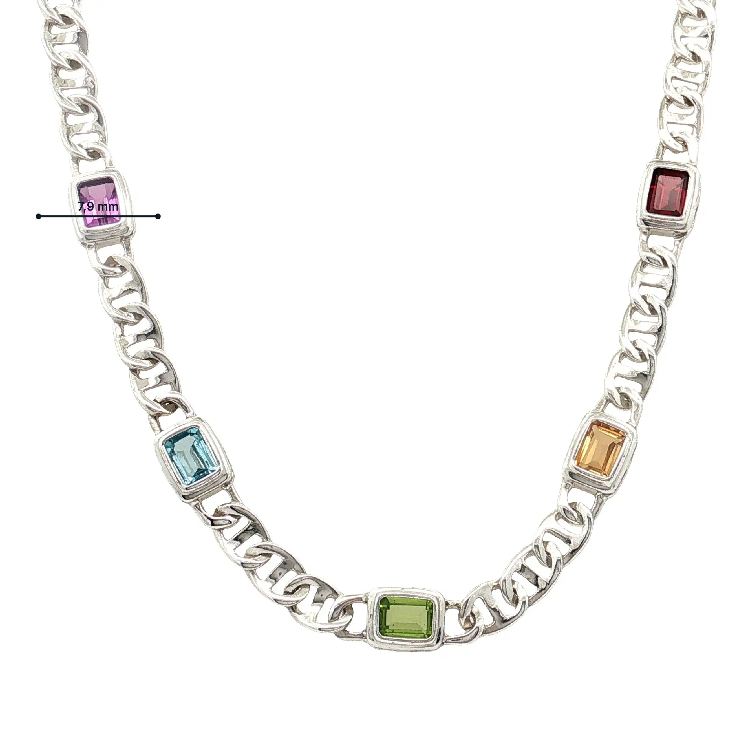 Collier Silber mit synthetischen Steinen Collier Silber mit synthetischen Steinen