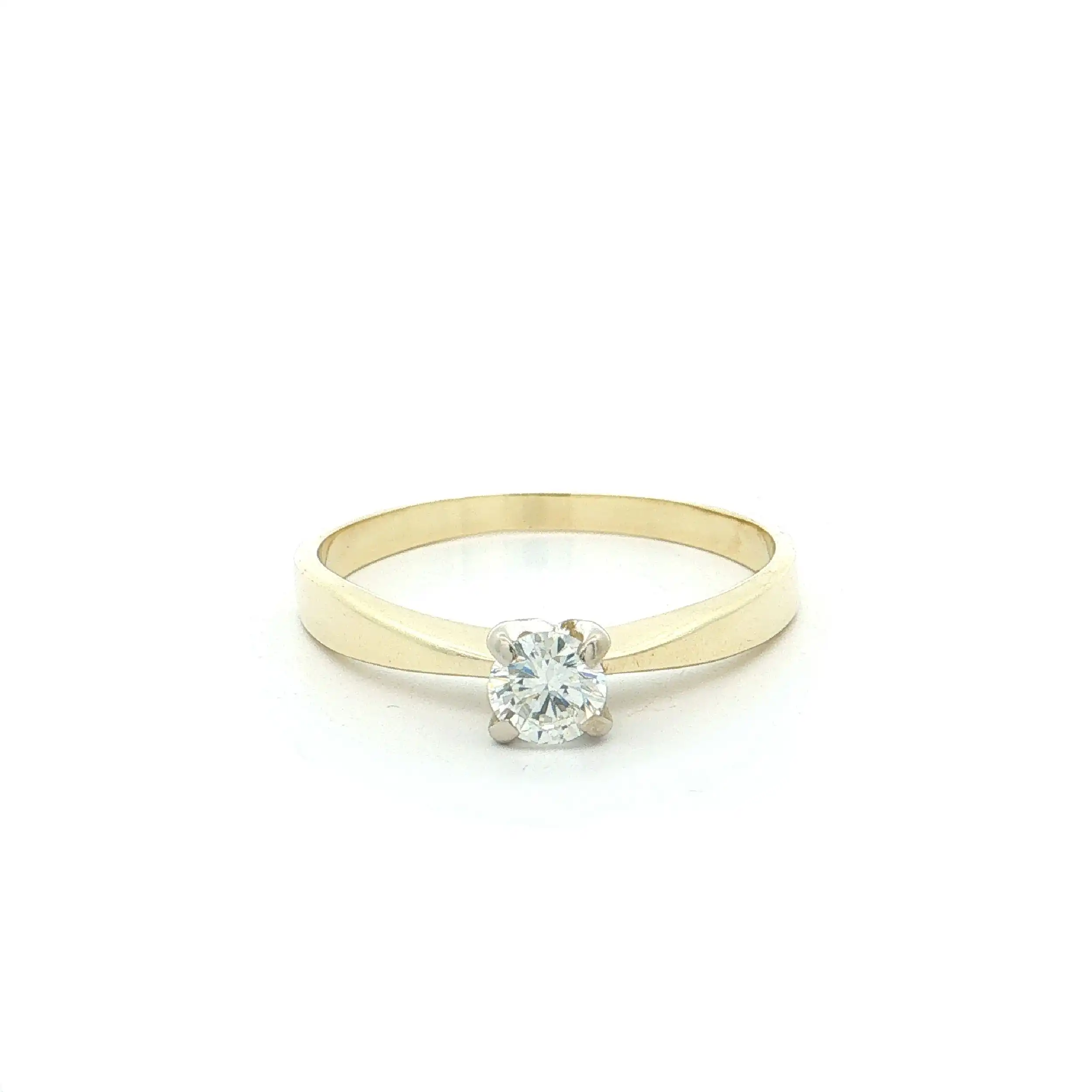Ring Bicolor mit Brillant, graviert mit 0,29ct
