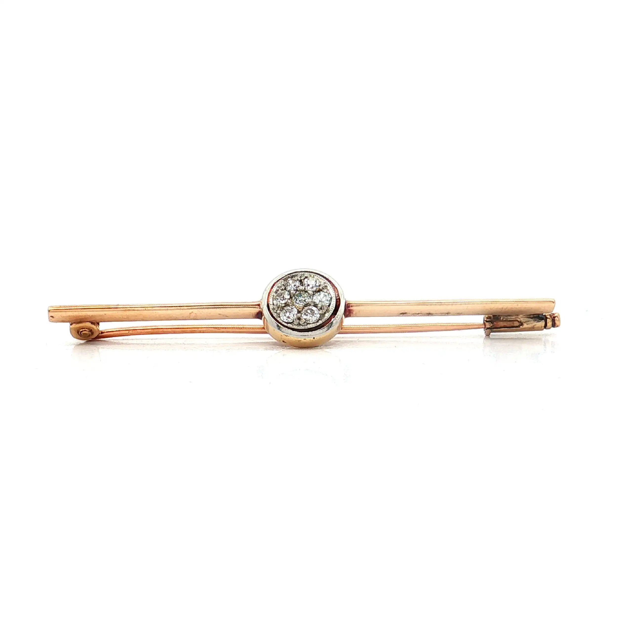 Nadel Bicolor mit Diamanten Altschliff Nadel Bicolor mit Diamanten Altschliff