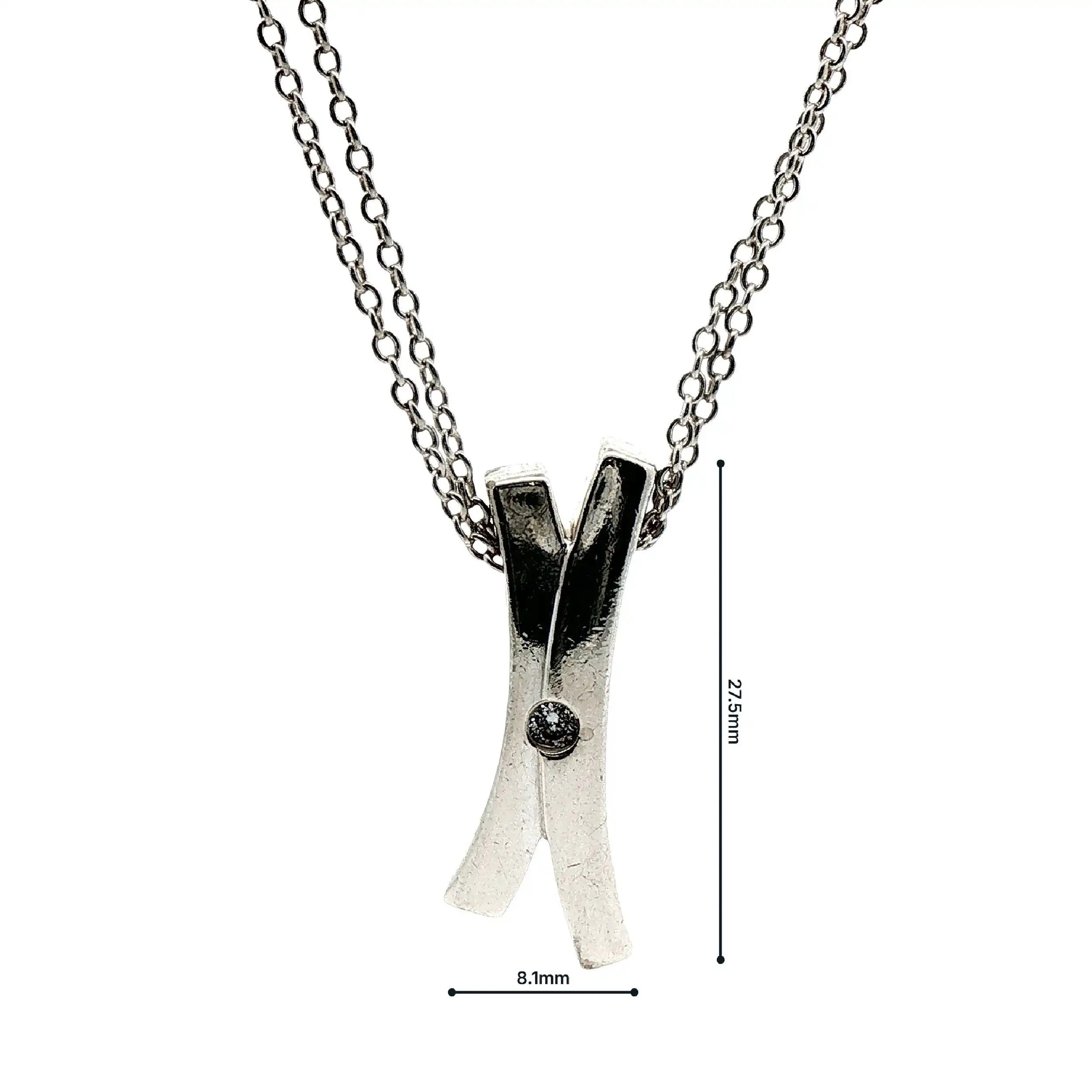 Ankerkette Silber mit Anhänger und Zirkonia
