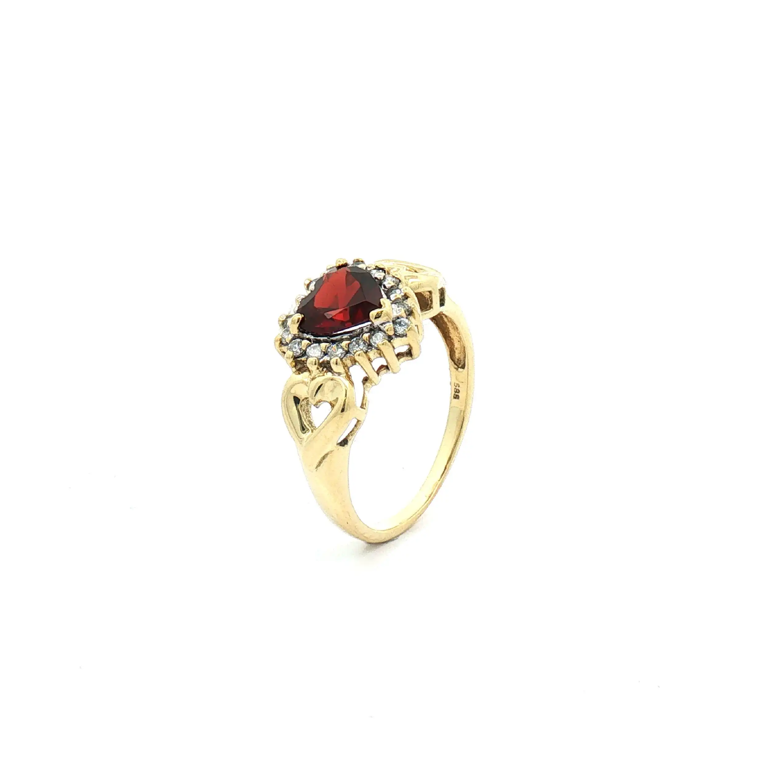Ring Gelbgold mit Granat und Zirkonia Ring Gelbgold mit Granat und Zirkonia
