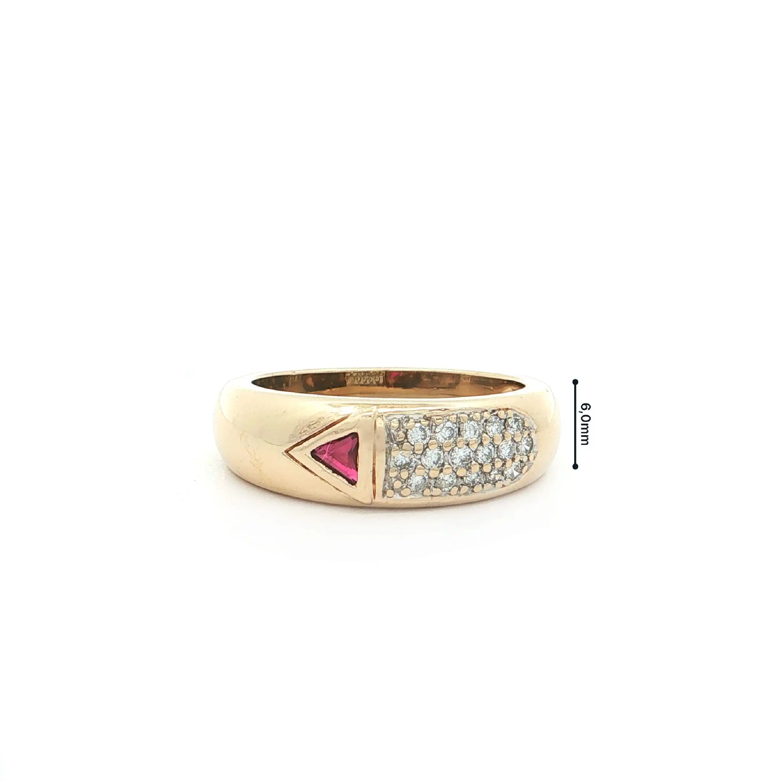 Ring Bicolor mit Rubin und Brillanten