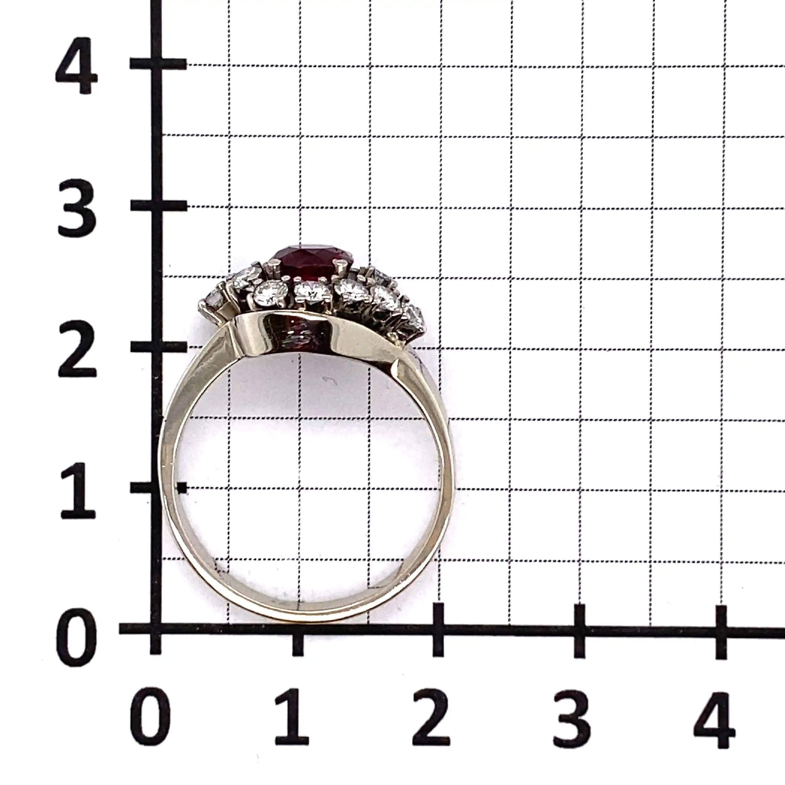 Ring Weißgold mit Rubin & Brillanten