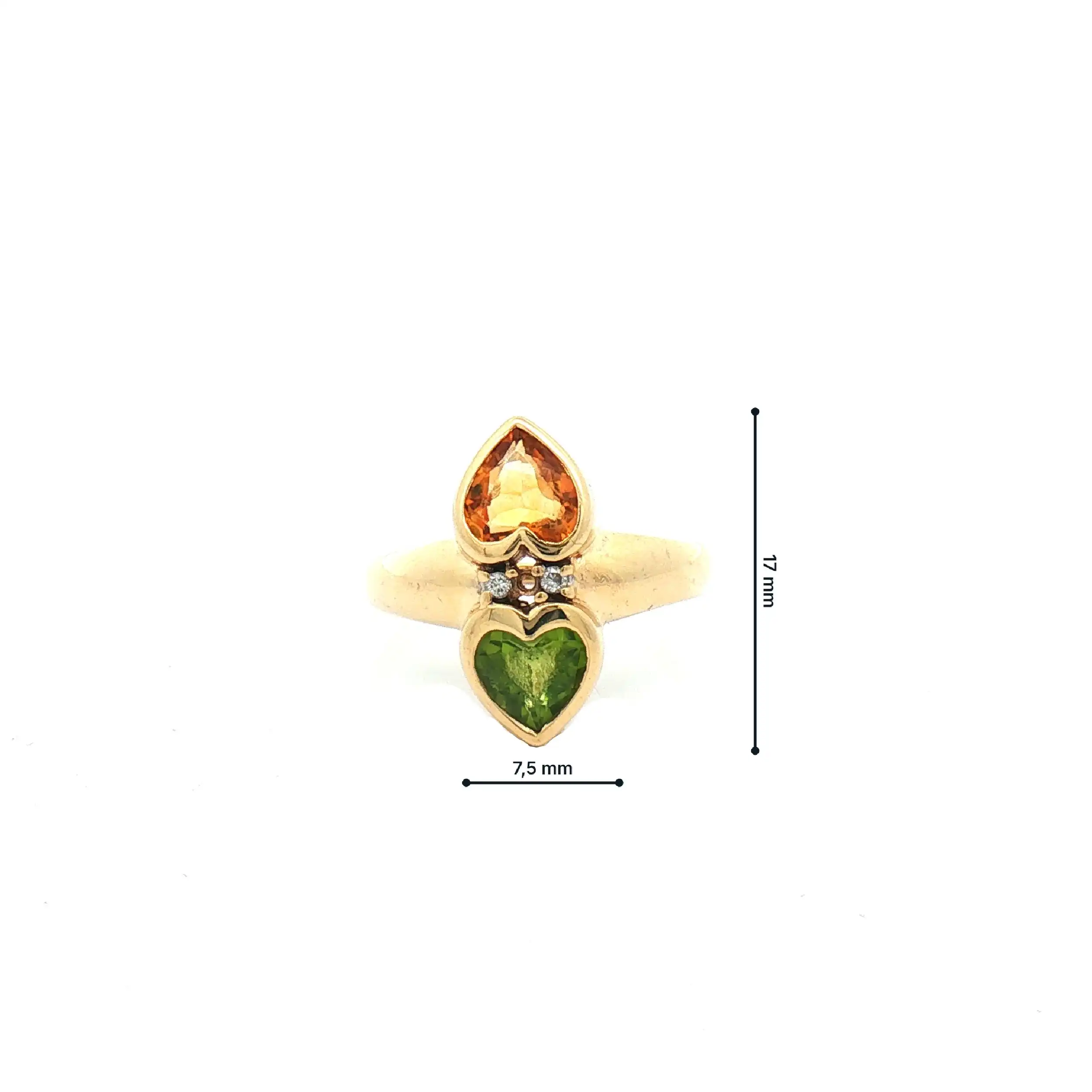Ring Gelbgold mit Farbsteinen und Brillanten
