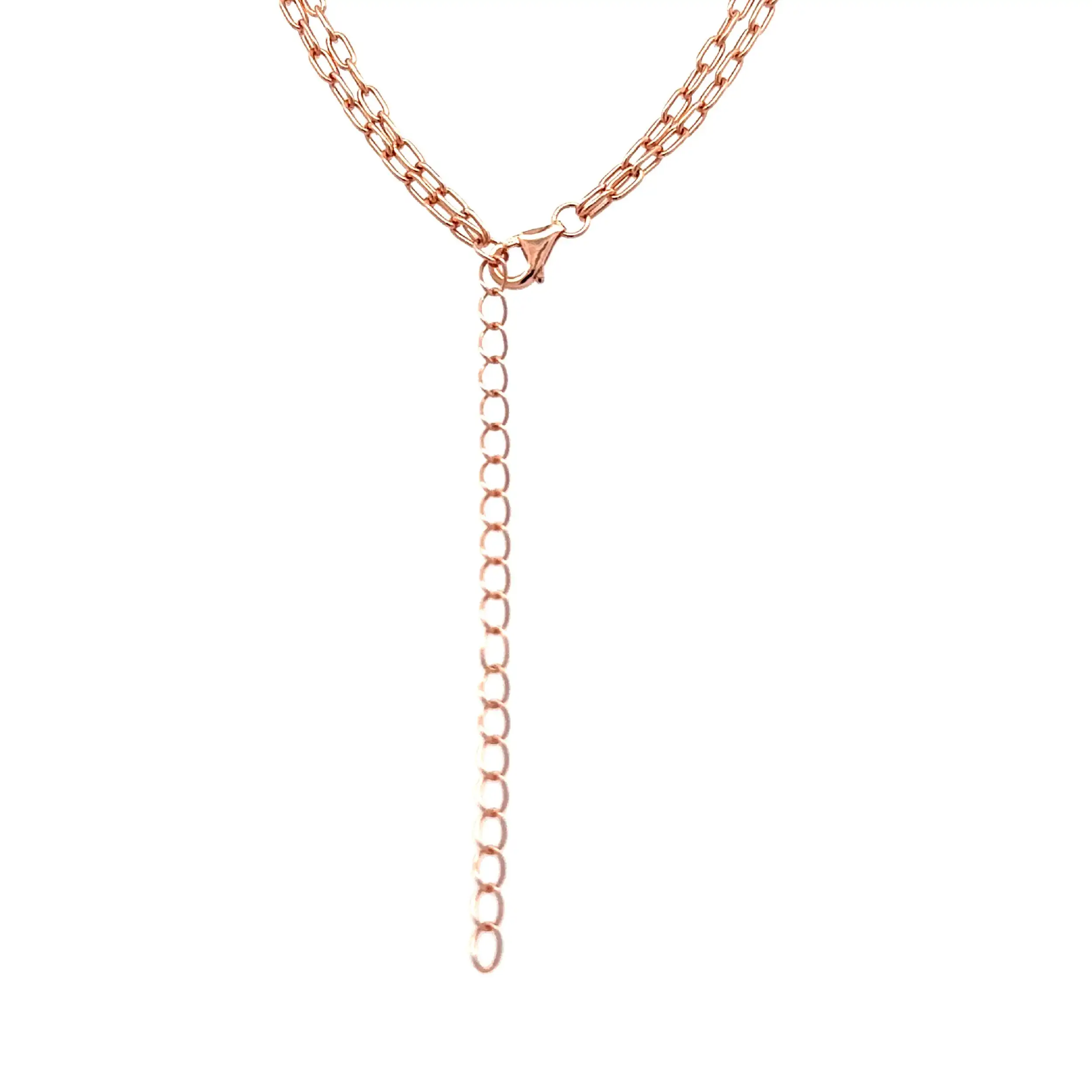 Collier Silber rose vergoldet mit zwei Anhänger mit 87 Zirkonia Collier Silber rose vergoldet mit zwei Anhänger mit 87 Zirkonia