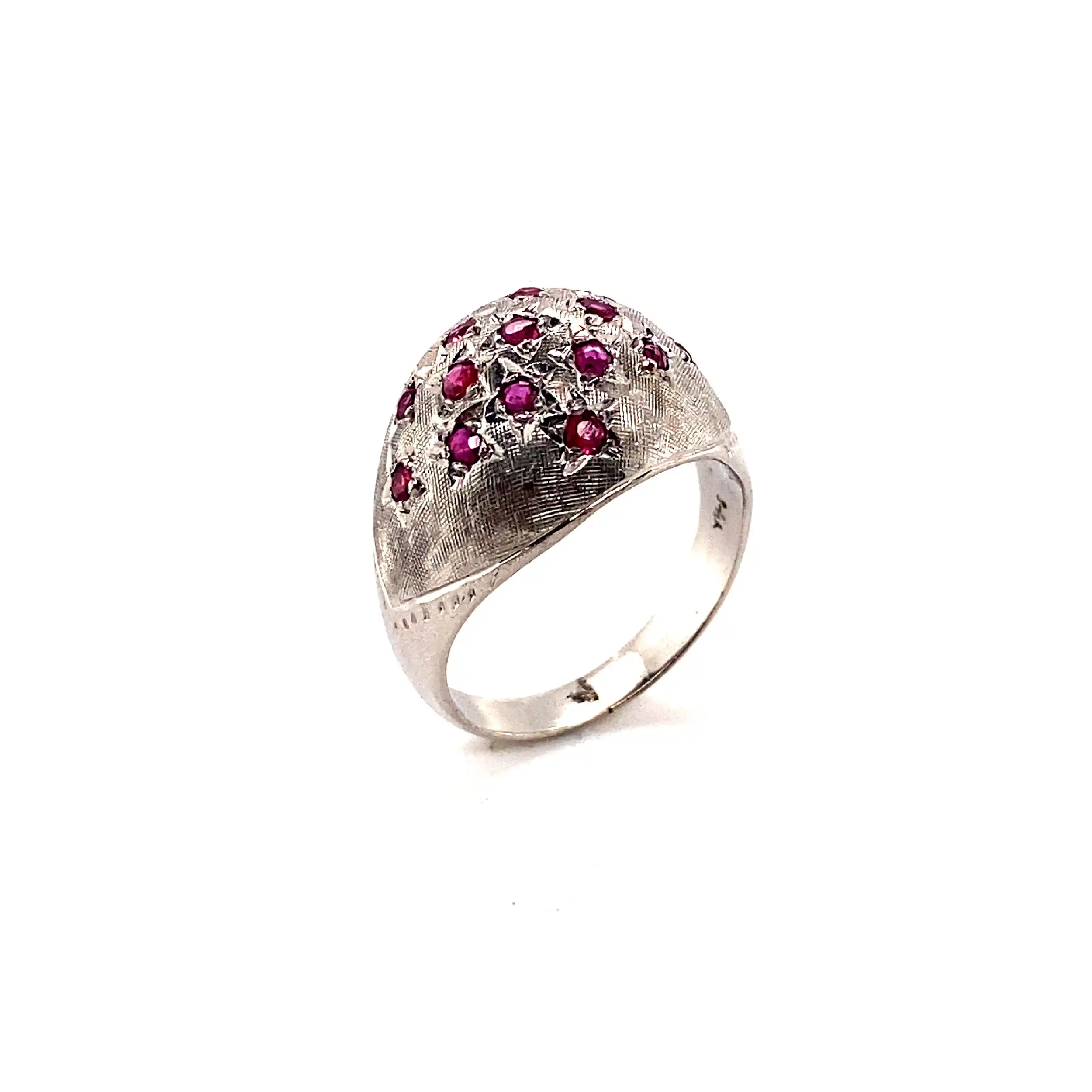 Ring Weißgold mit roten Steinen Ring Weißgold mit roten Steinen