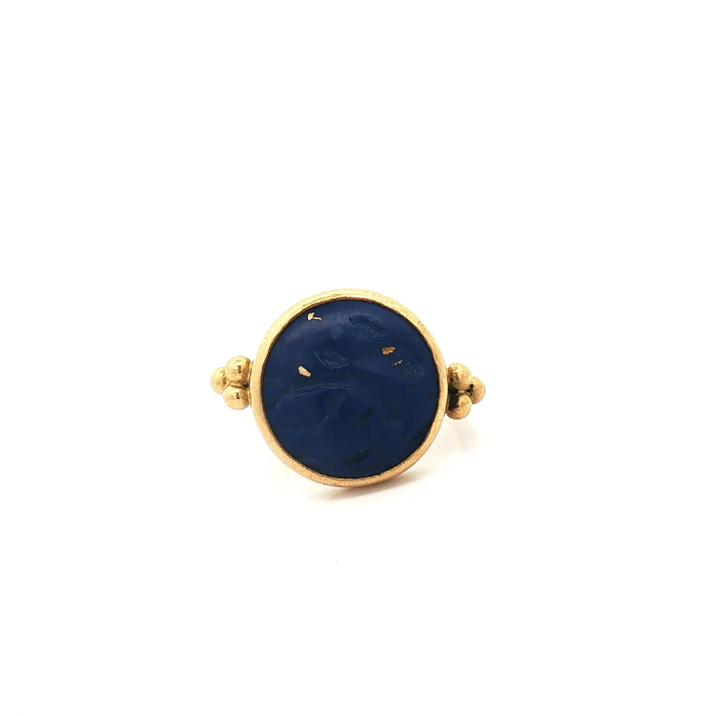 Ring Gelbgold mit blauem Farbstein
