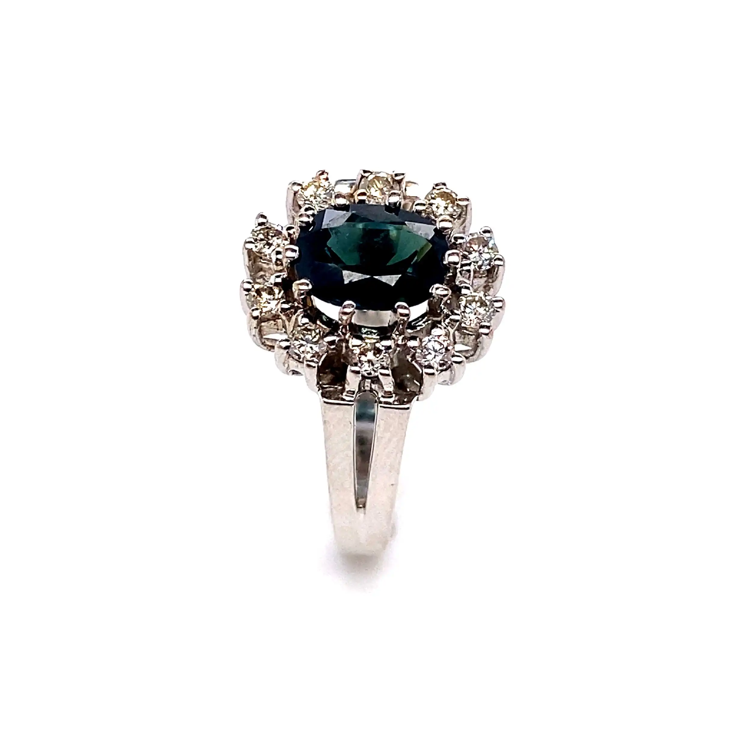 Ring Weißgold mit Brillanten und Saphir Ring Weißgold mit Brillanten und Saphir