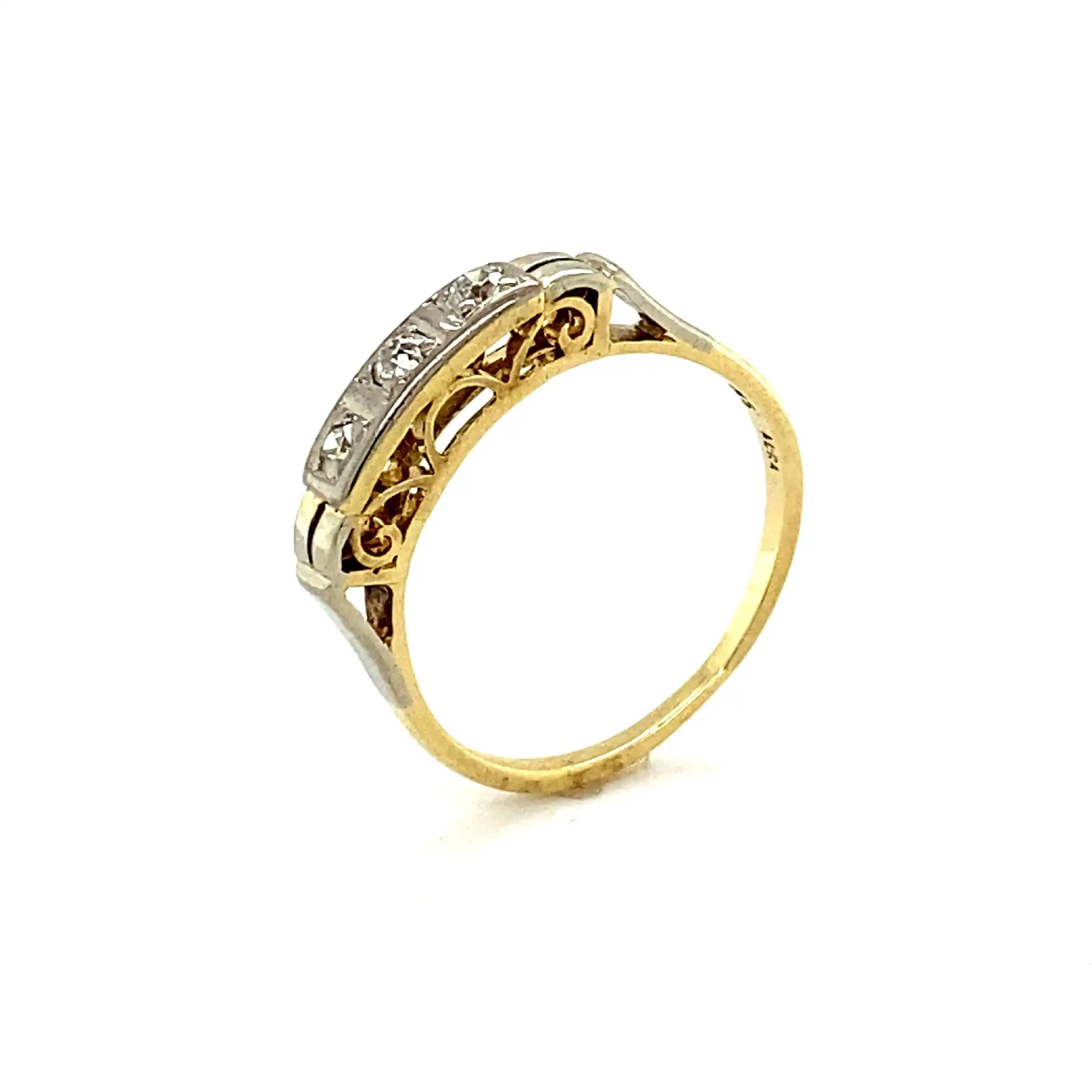 Ring Bicolor mit Diamanten im Altschliff Ring Bicolor mit Diamanten im Altschliff