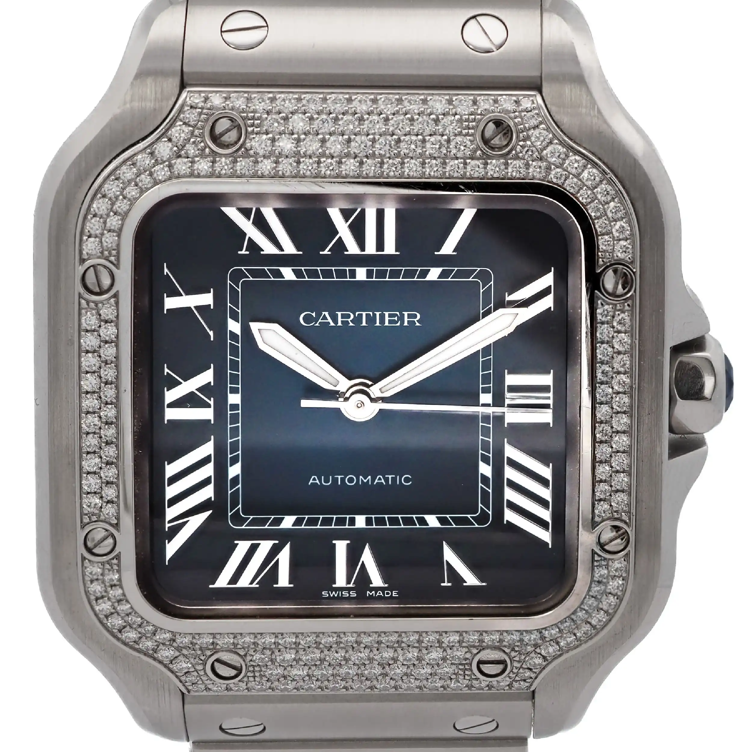 Herrenuhr Cartier Santos Medium Brillanten Fullset Herrenuhr Cartier Santos Medium Brillanten Fullset